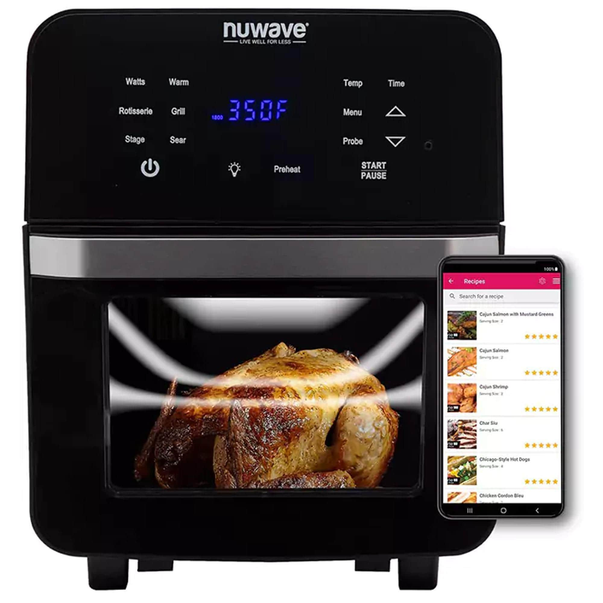 NuWave Brio 15.5-Quart Large Capacity Air Fryer + Grill; Probe; 2 15.5 –  Deal Supplies