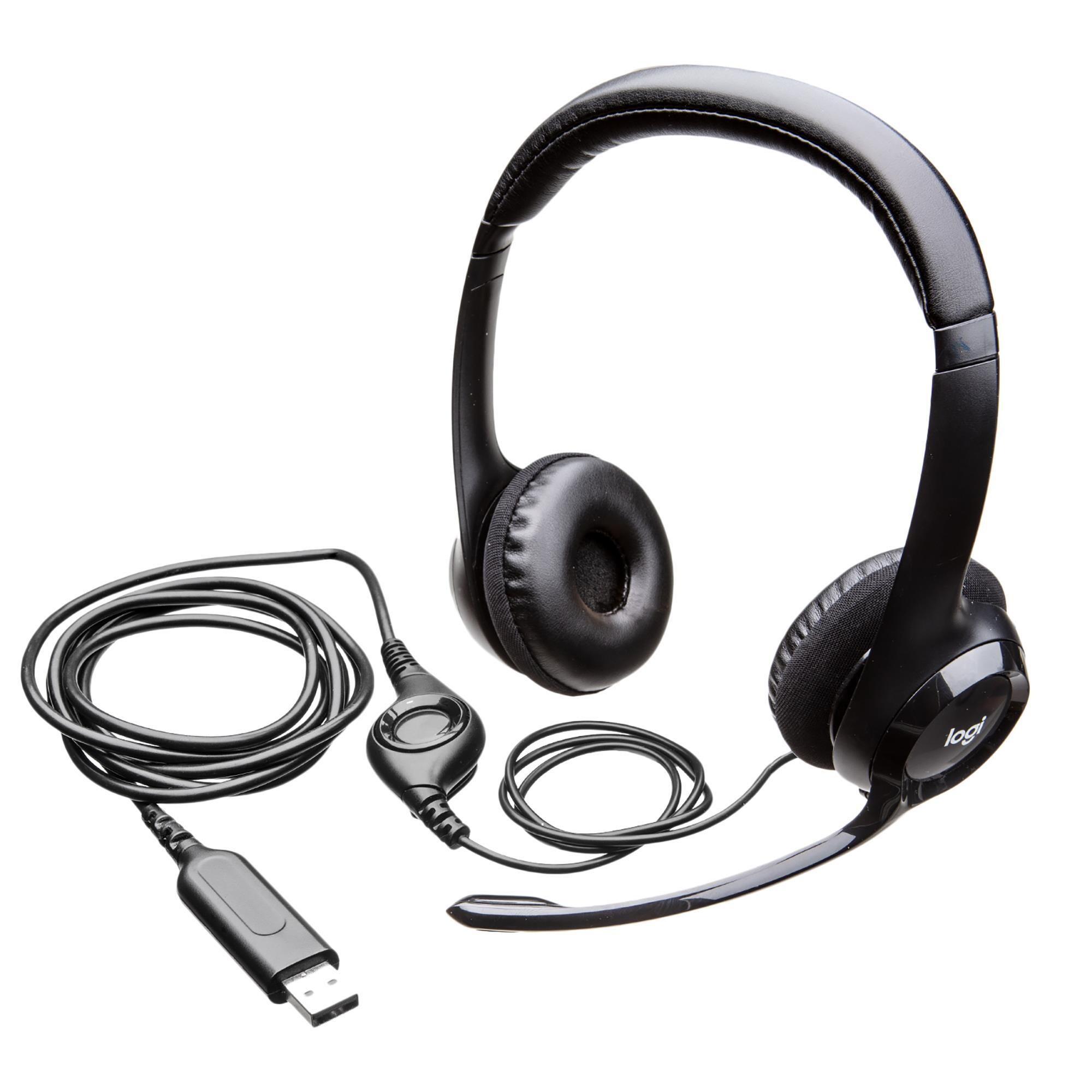 Logitech H390 USB Computer Headset With Noise Cancelling Mic In Black 