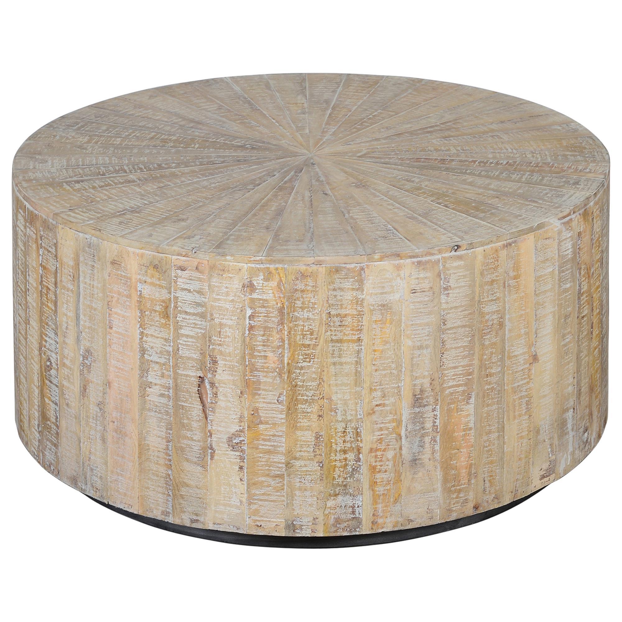 Crestview Collection Bengal Manor Round Cocktail Table in Whitewash