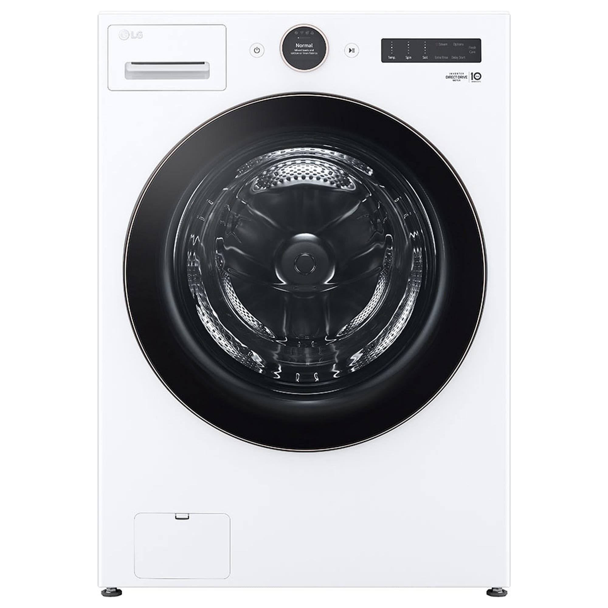 LG 5.0 Cu. Ft. Ultra Large Capacity Front Load Washer with TurboWash360 In White NFM