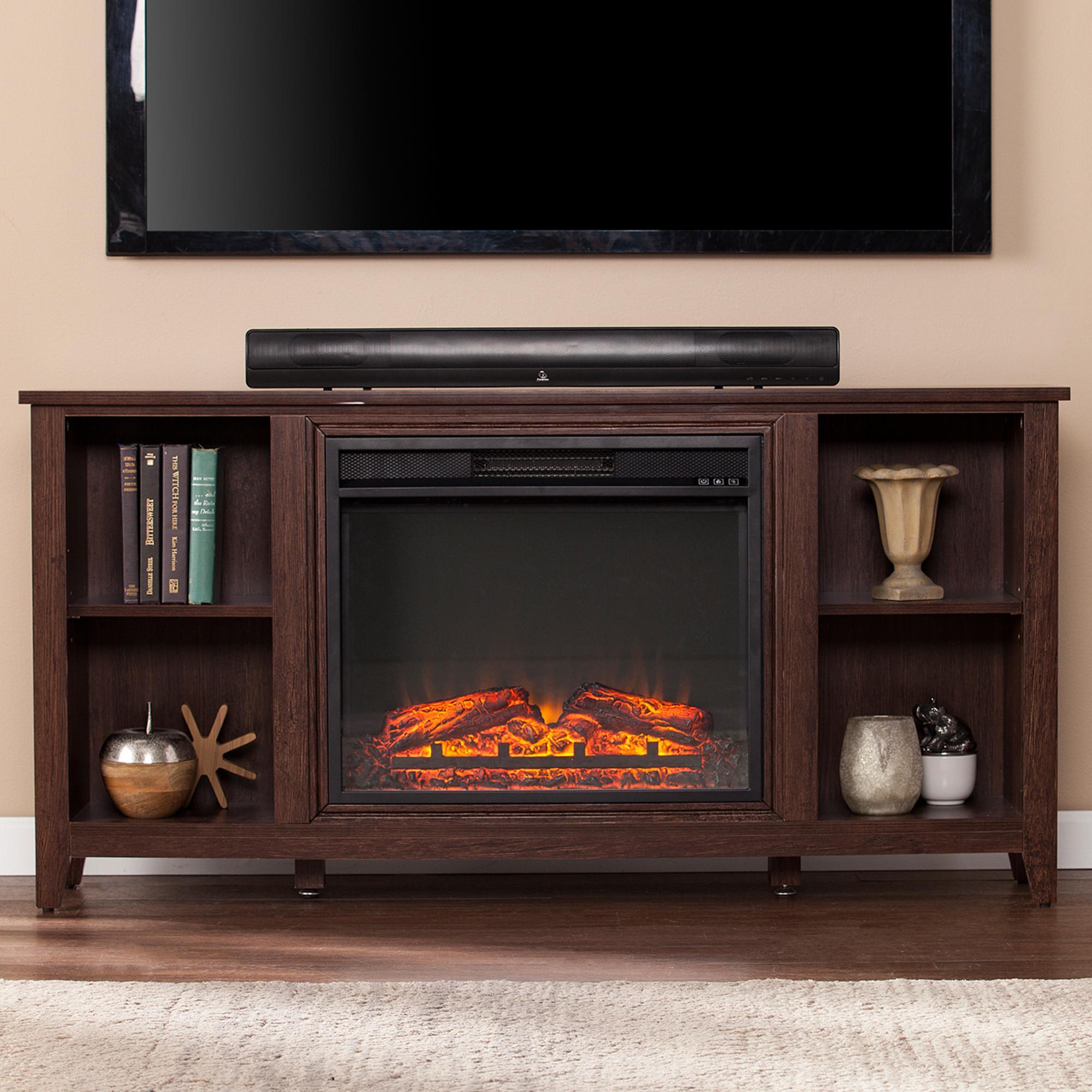 Southern Enterprises Hugre Electric Media Fireplace in Espresso