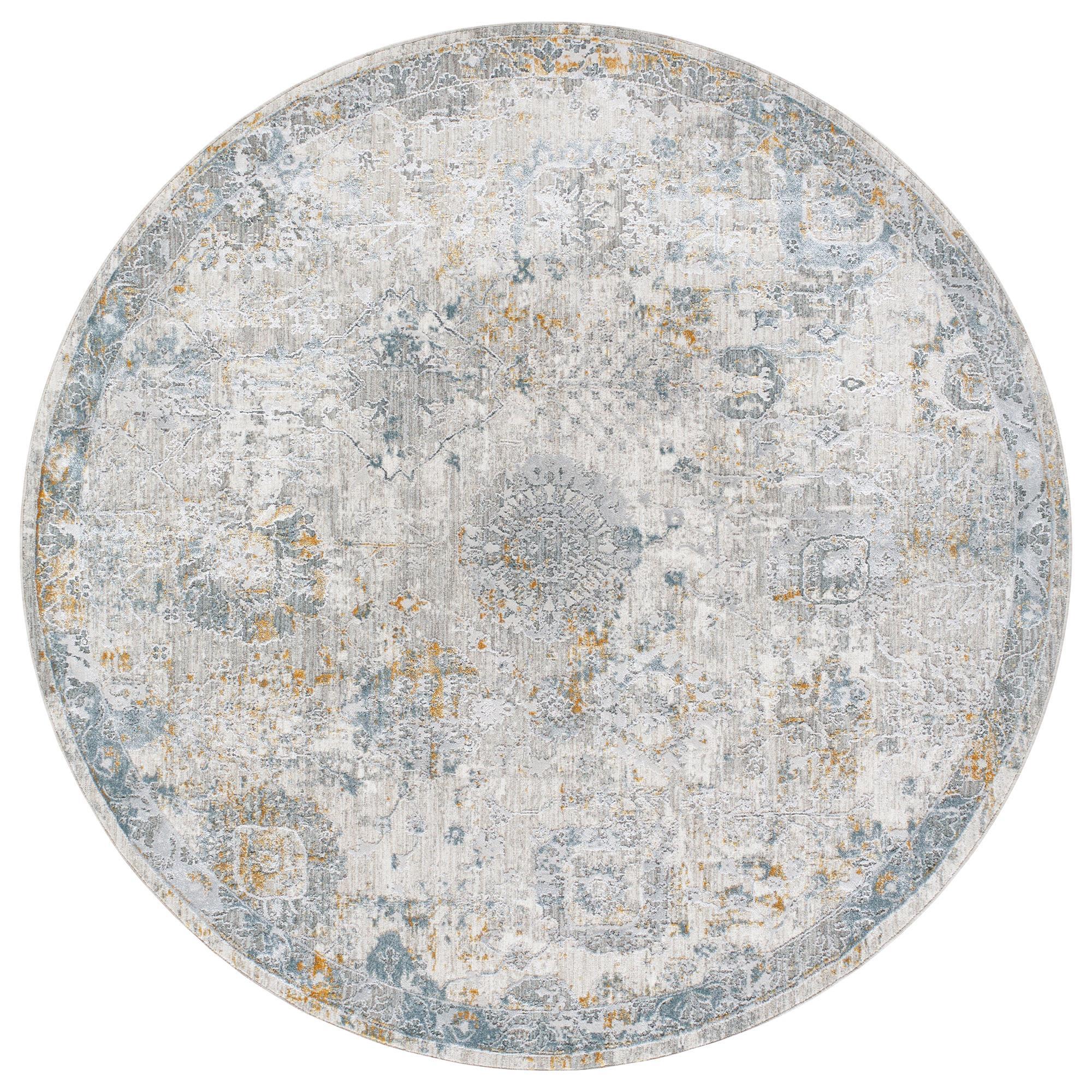 Surya Dresden DRE-2323 Medium Gray, Gray, White, Denim, Mustard
