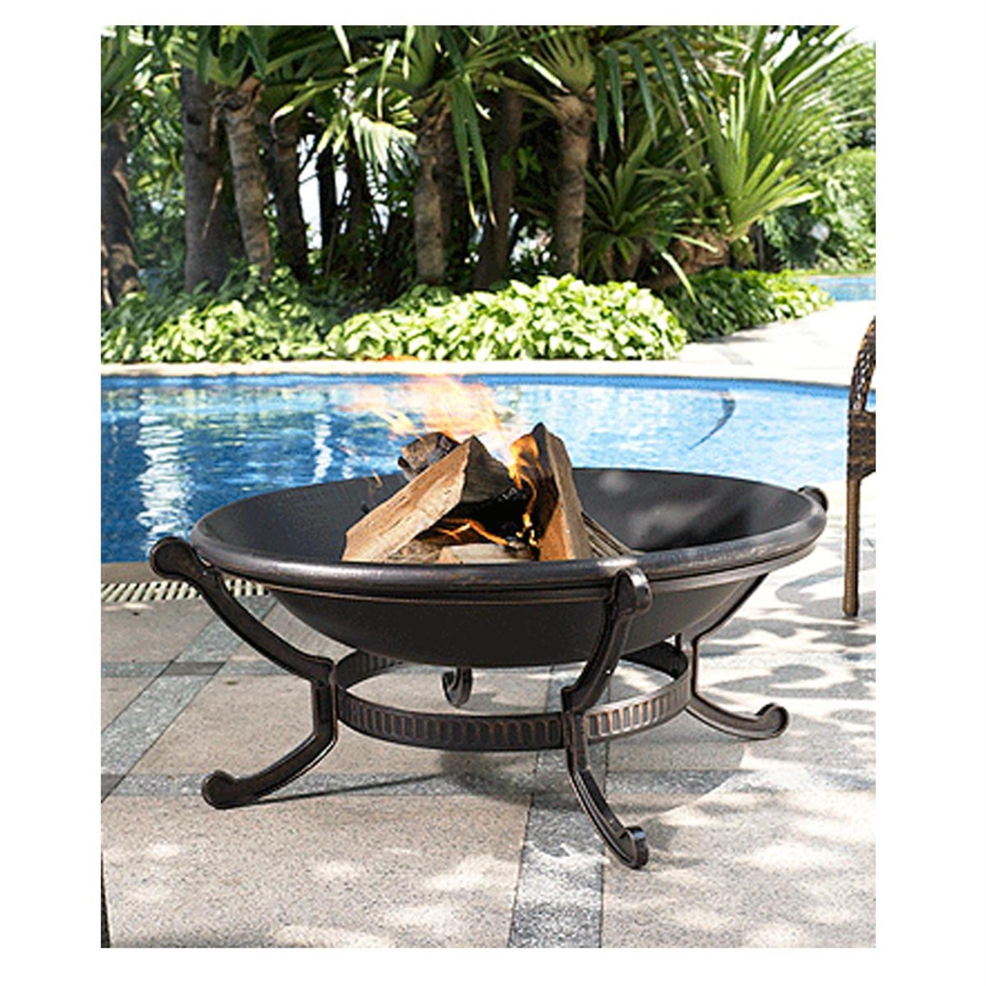 Crosley Furniture Ashland 35" Round Fire Pit in Black Copper NFM