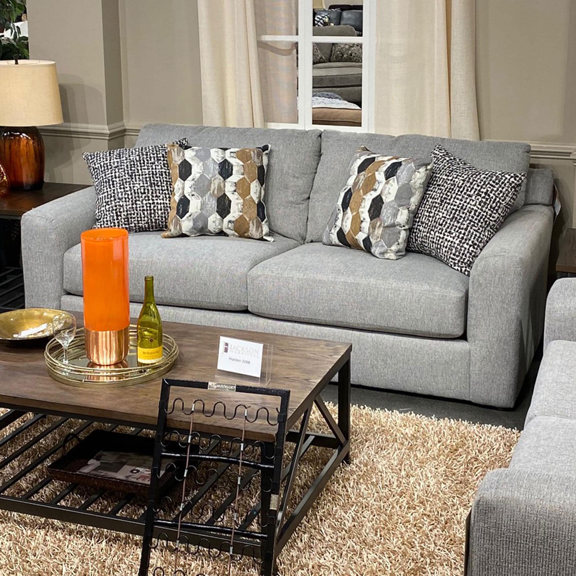 Catnapper Hooten Stationary Queen Sleeper Sofa in Delft Gray NFM