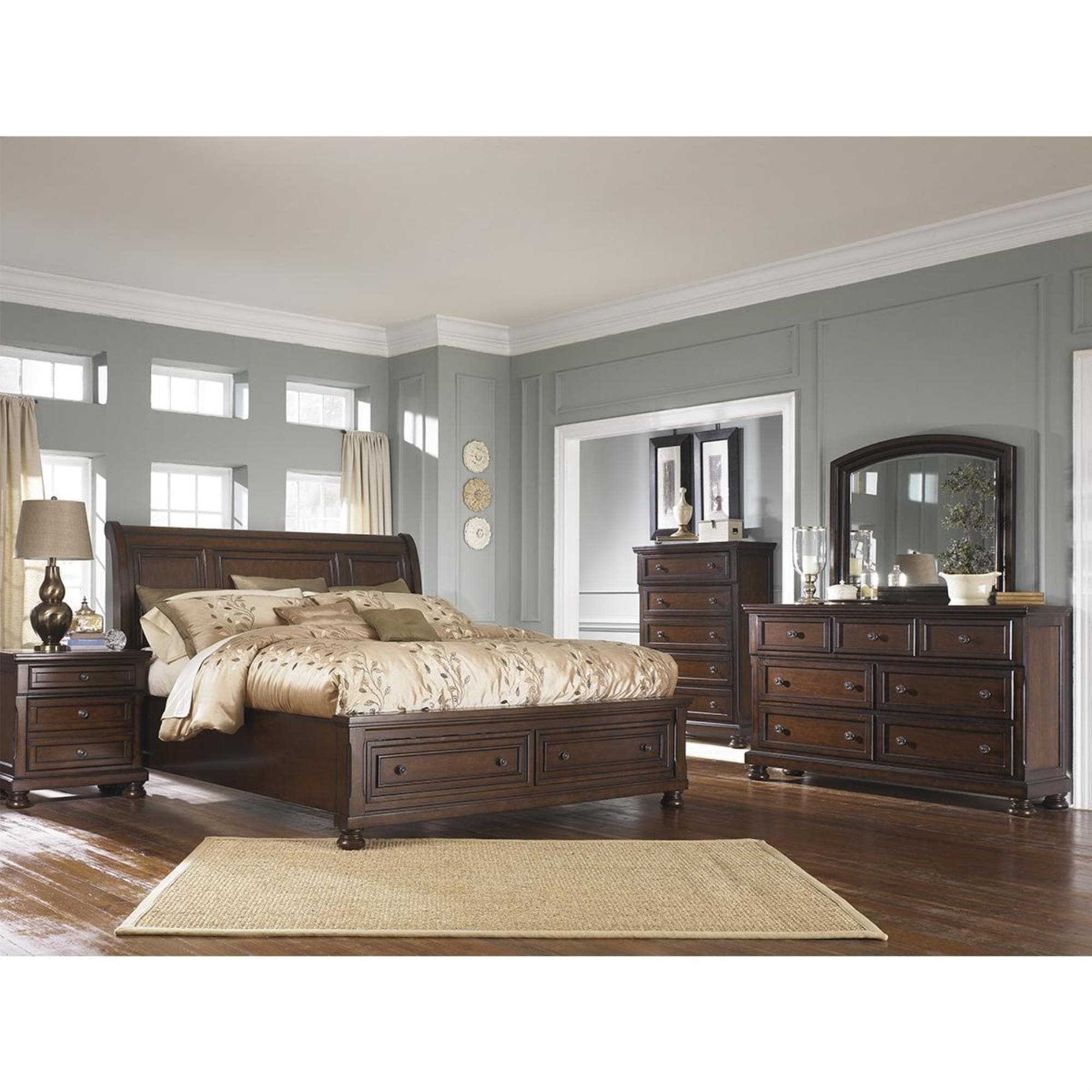 Millennium Porter 5 Piece Queen Bedroom Set in Burnished Brown