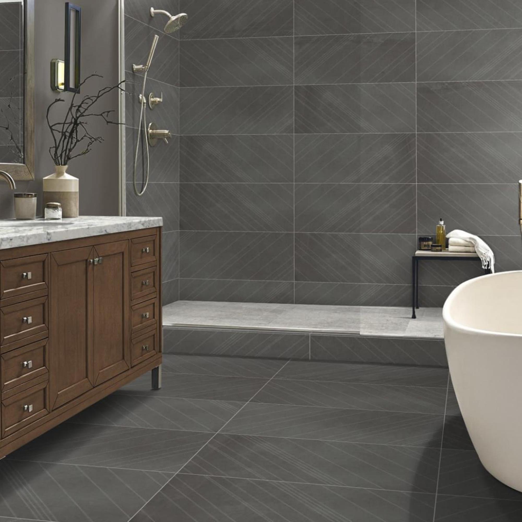 Emser Borigni Black 18 X 35 Right Diagonal Porcelain Tile Nebraska Furniture Mart
