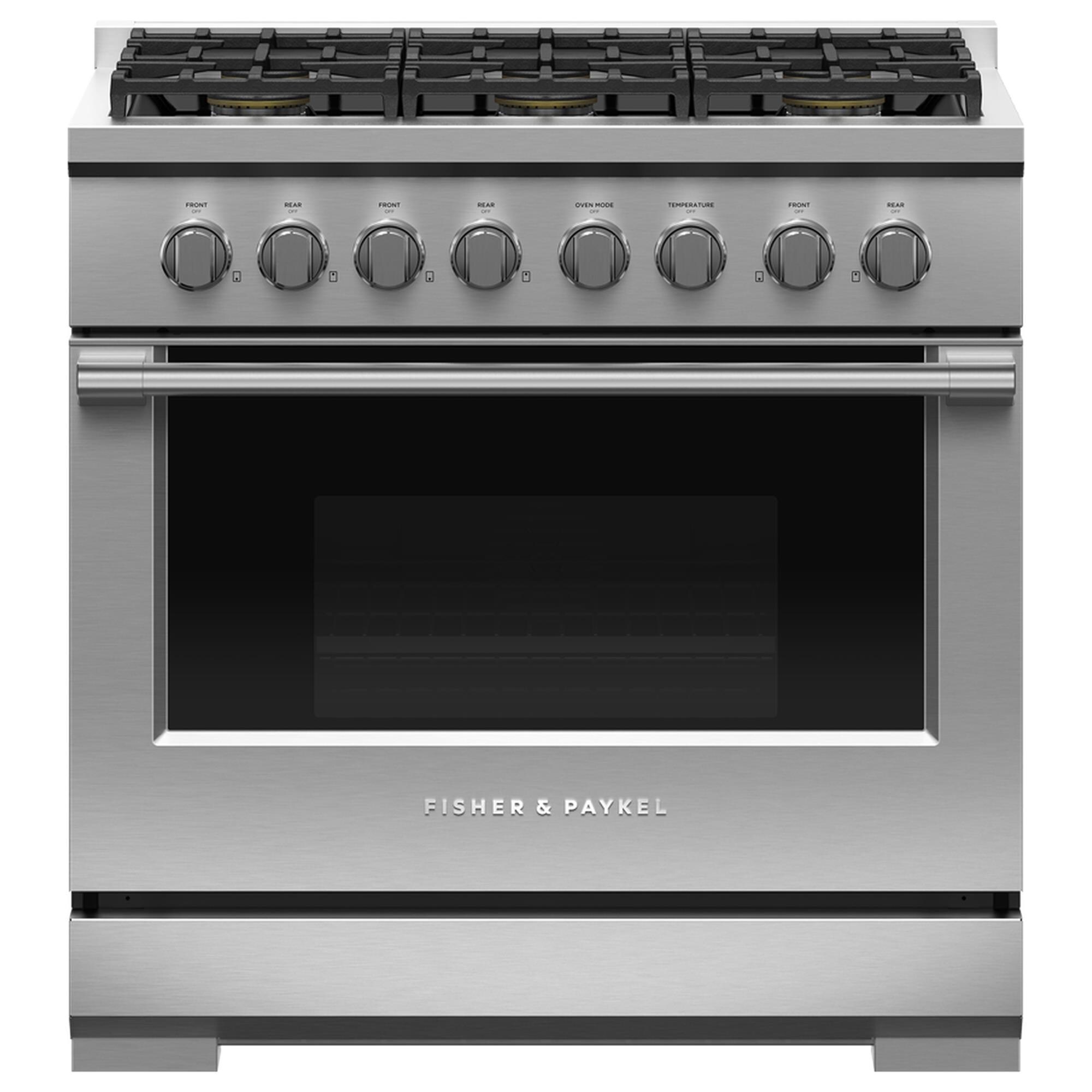 Fisher and Paykel 36" Freestanding Liquid Propan Gas Range with 6 Burners in  Stainless Steel | Nebraska Furniture Mart