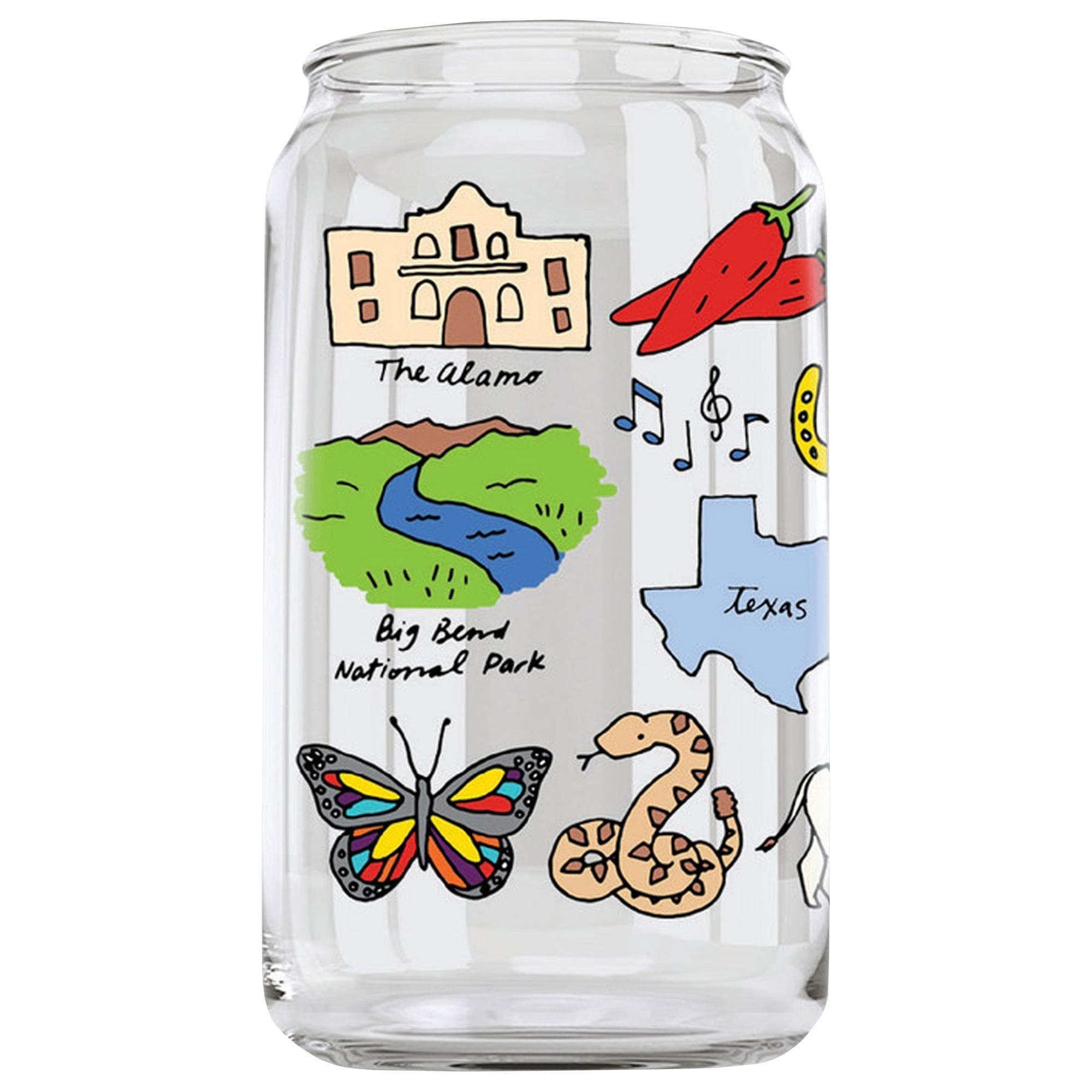 1 Brilliant Gift Wanderer Texas TX 16 Oz Can Glass