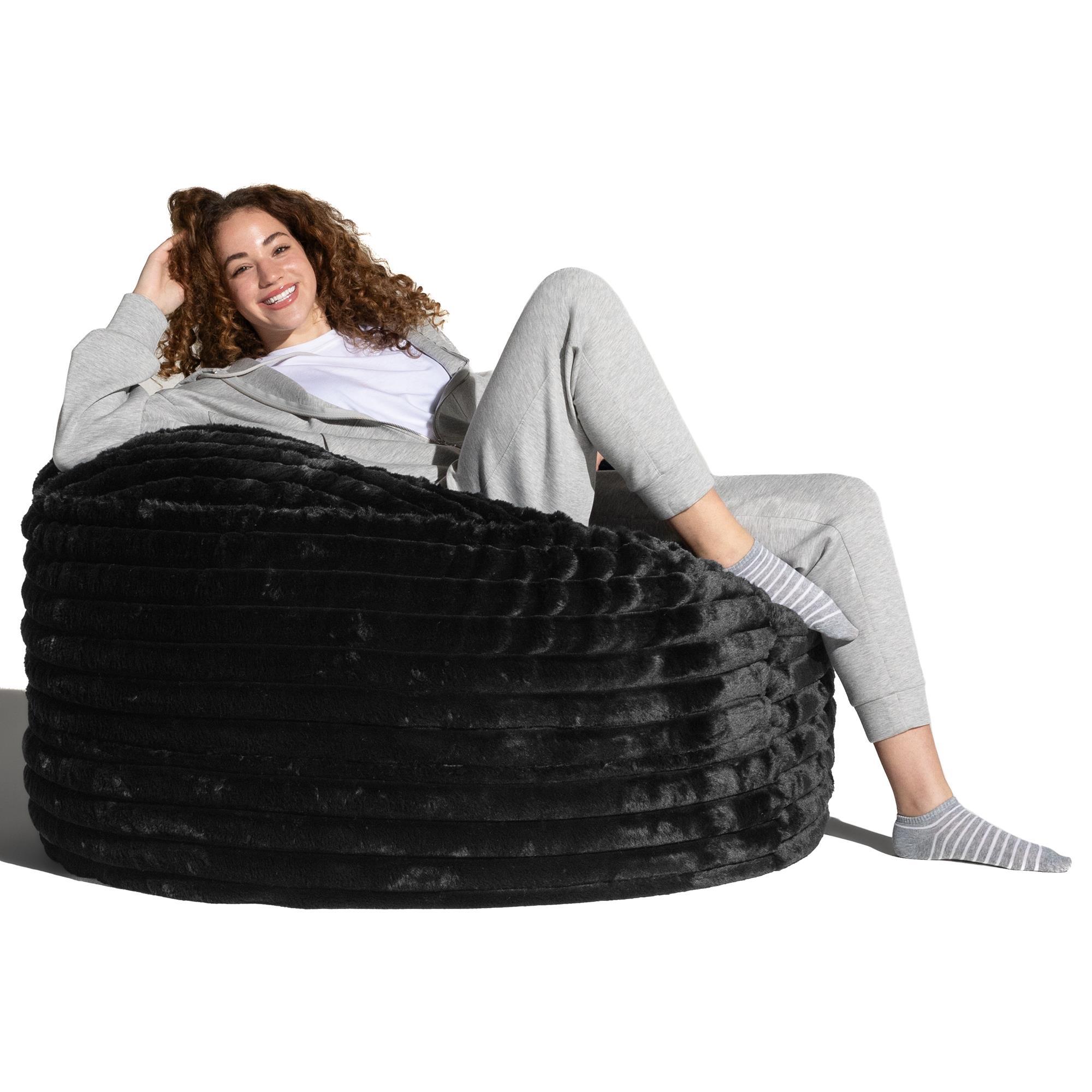 Jaxx Saxx 4' Plush Bean Bag Chair in Black