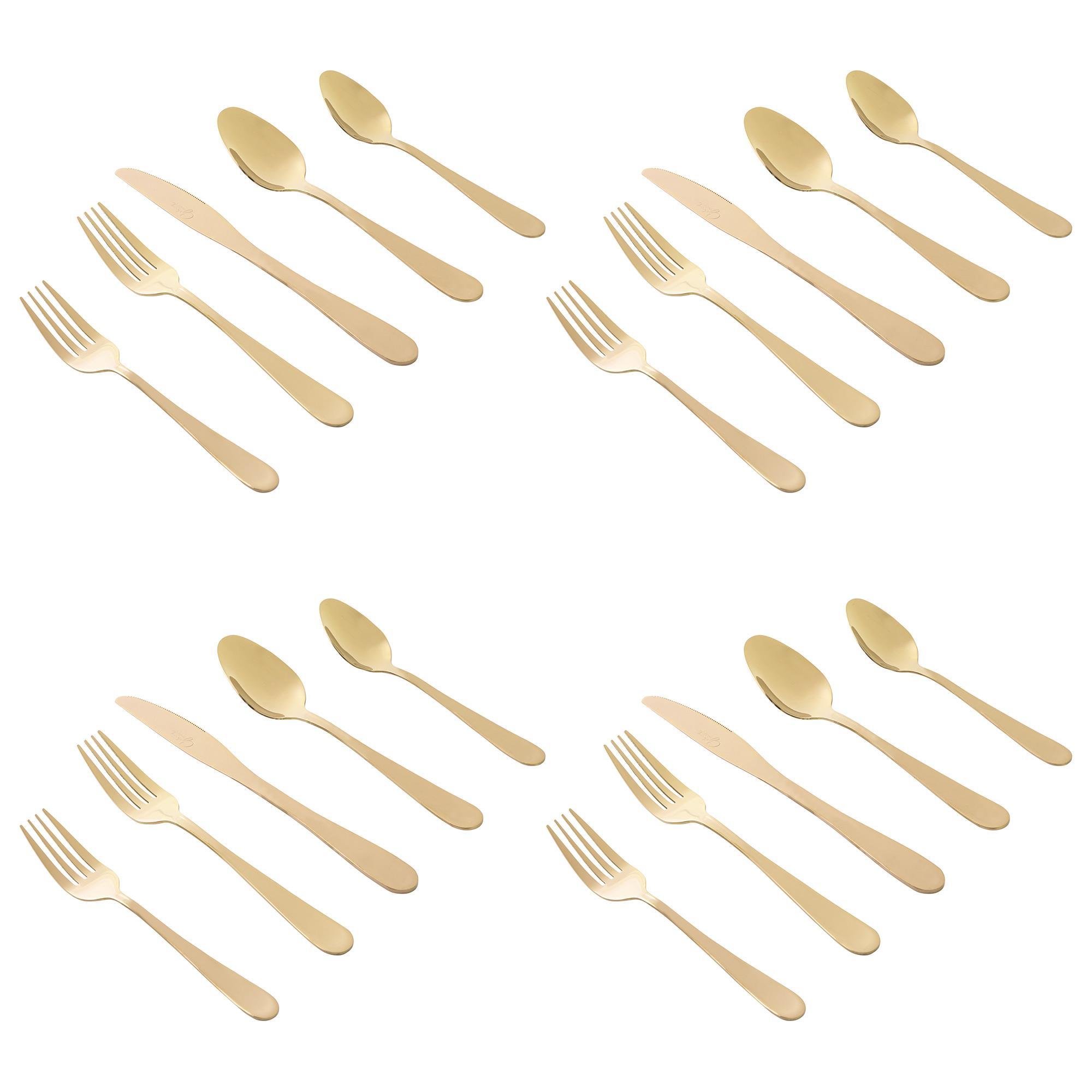 Gibson Homewares Stravida 20-Piece Flatware Set in Gold