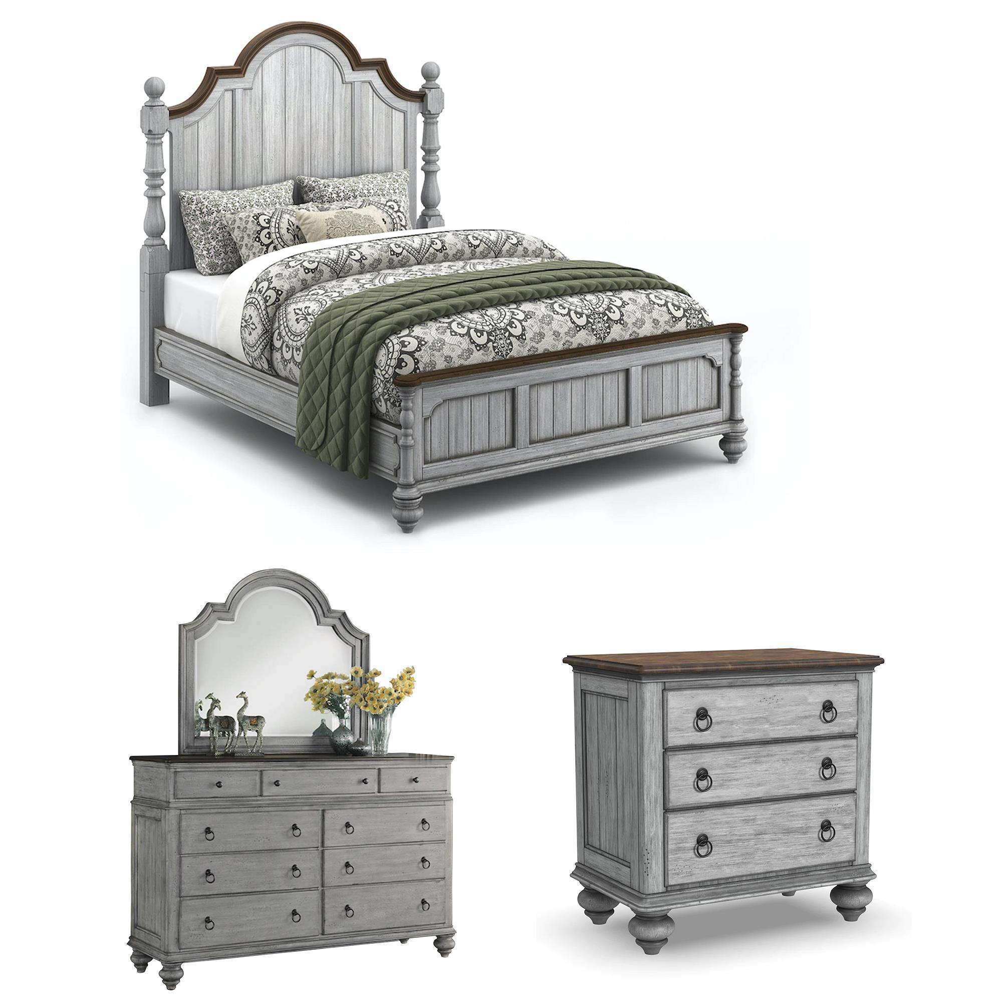 Interior design of bedroom furniture, antique white bedroom furniture. flexsteel 4 piece king poster bedroom set in distressed gray and white nfm