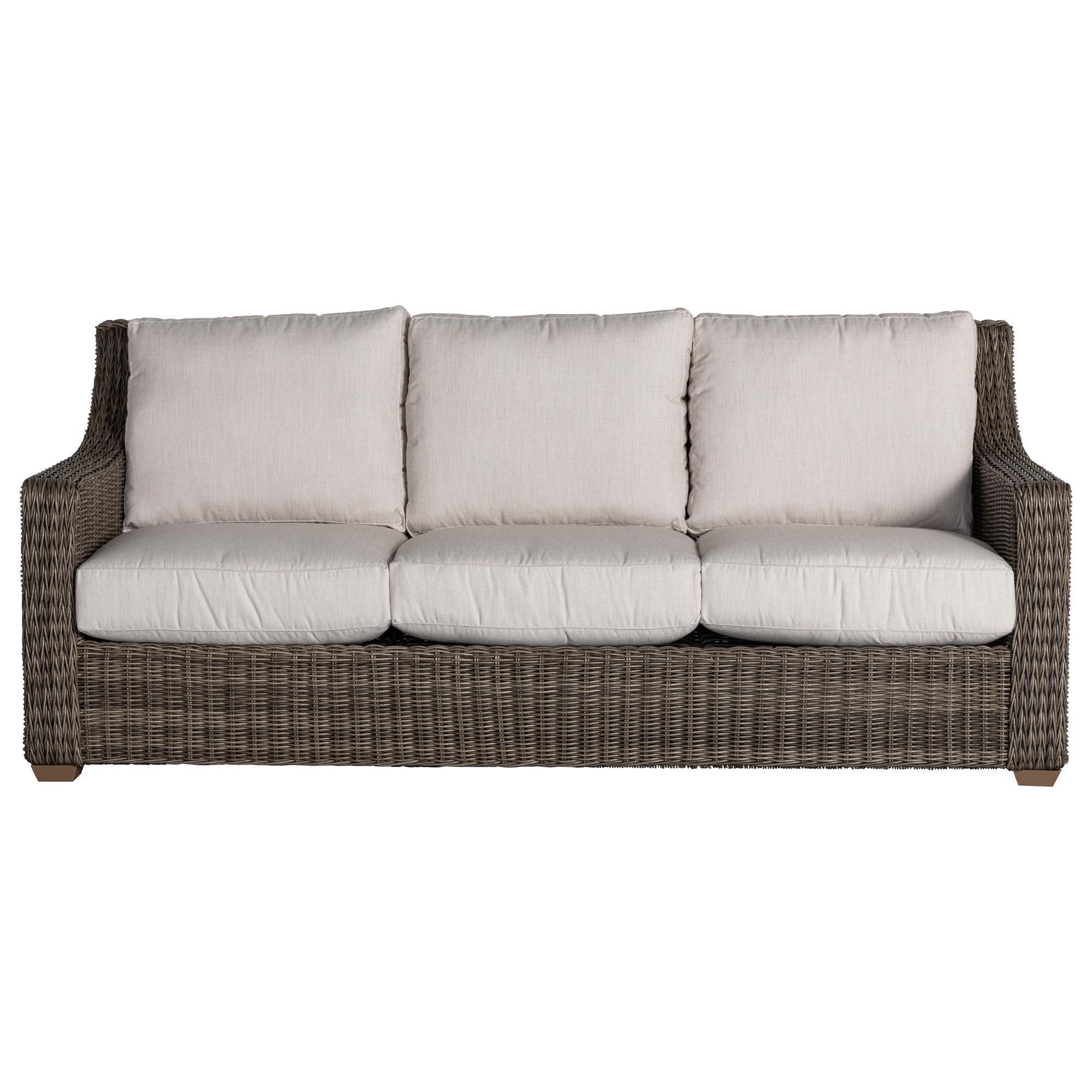 Venture Oasis Wicker Sofa with Birch Cushion in Ash Gray | Shop NFM