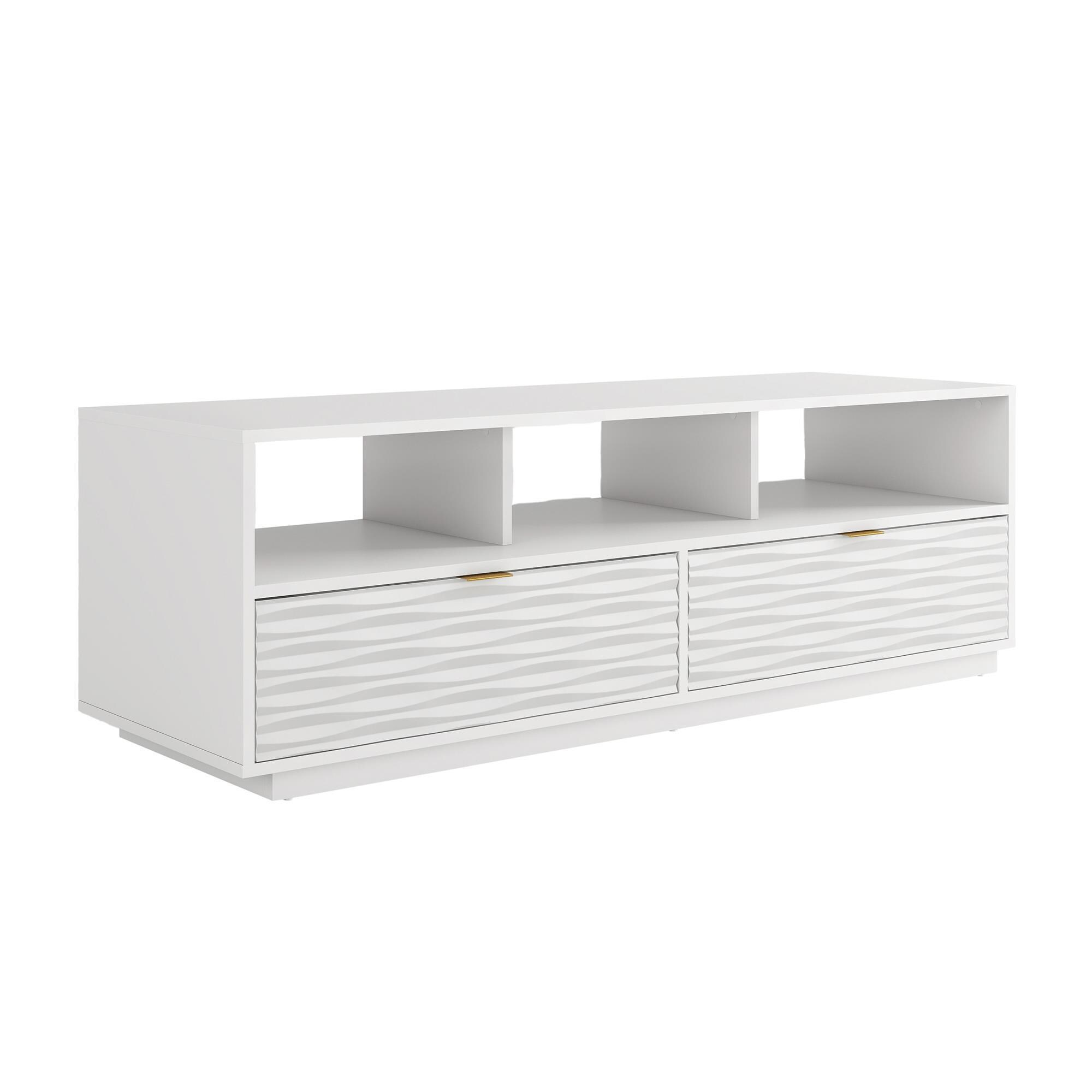 Sauder 60" TV Credenza with Storage in White Nebraska Furniture Mart