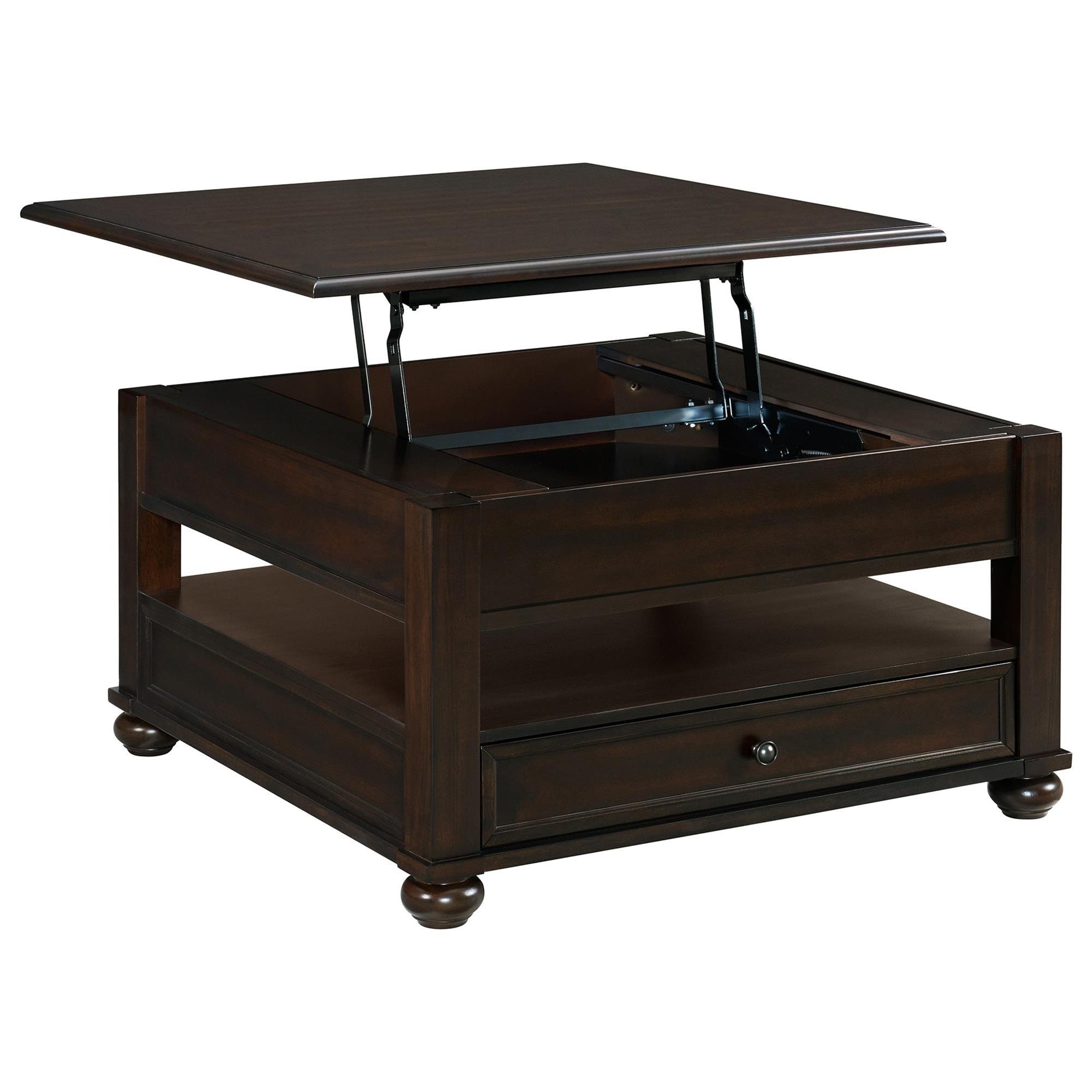 Mayberry Hill Wagner Square Lift-Top Coffee Table in Cherry