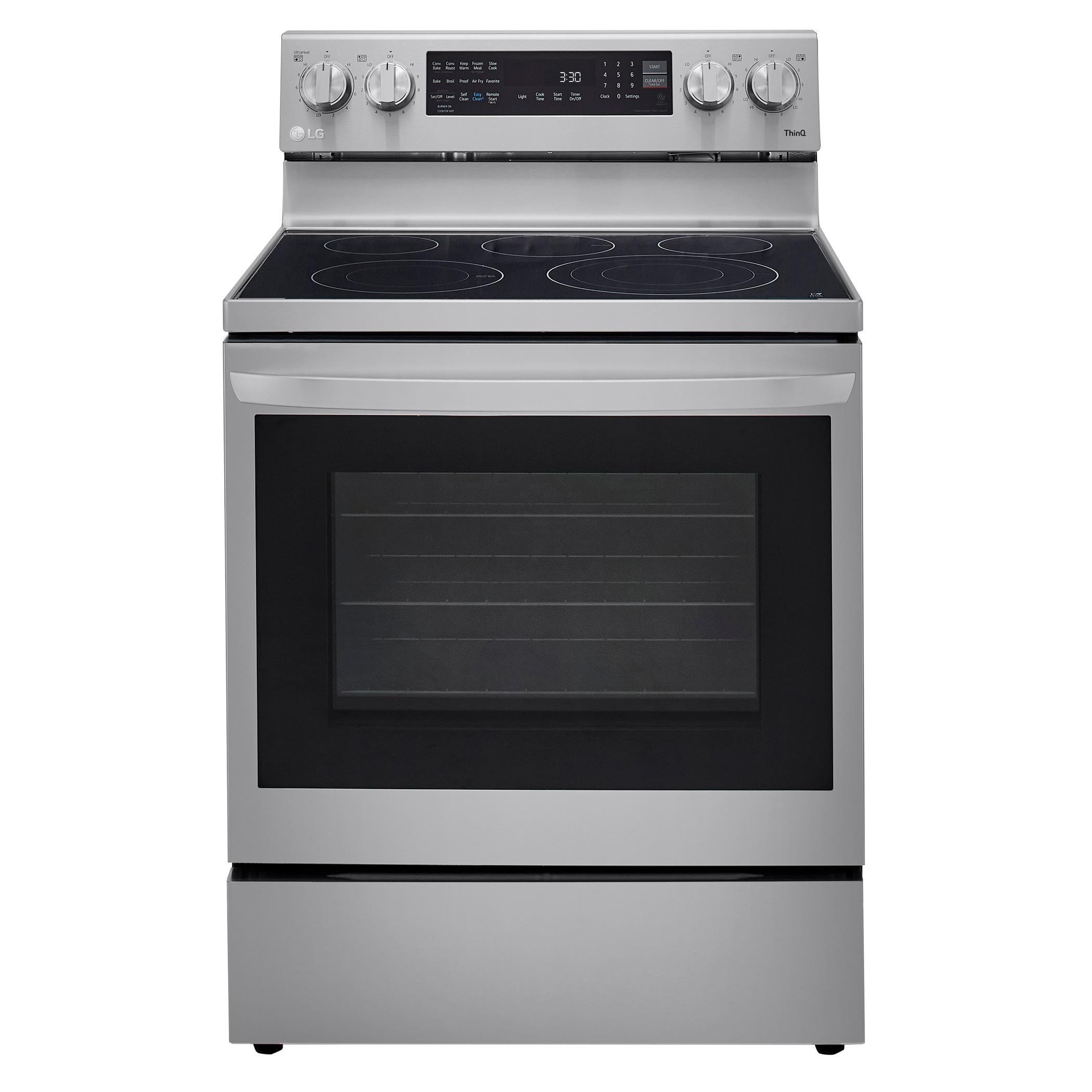 LG 6.3 Cu. Ft. Smart Wi Fi Enabled True Convection InstaView Electric Range with Air Fry in Stainless Steel NFM
