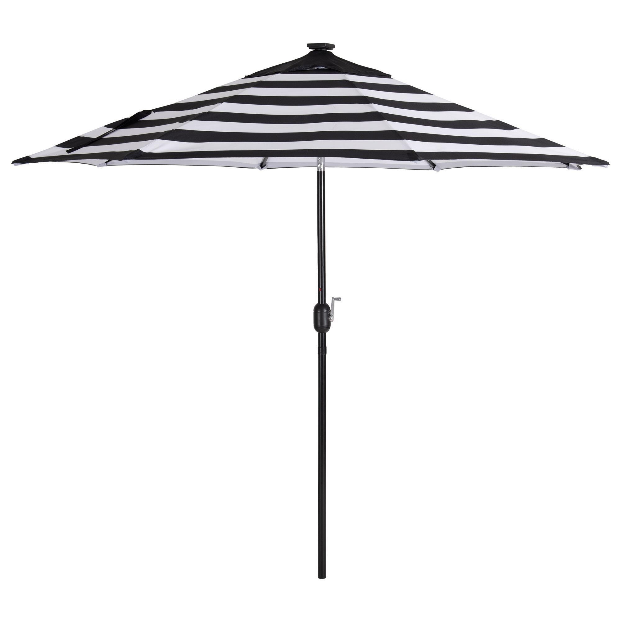 CorLiving 9' White and Black Tilt Umbrella with Lights without Base | NFM