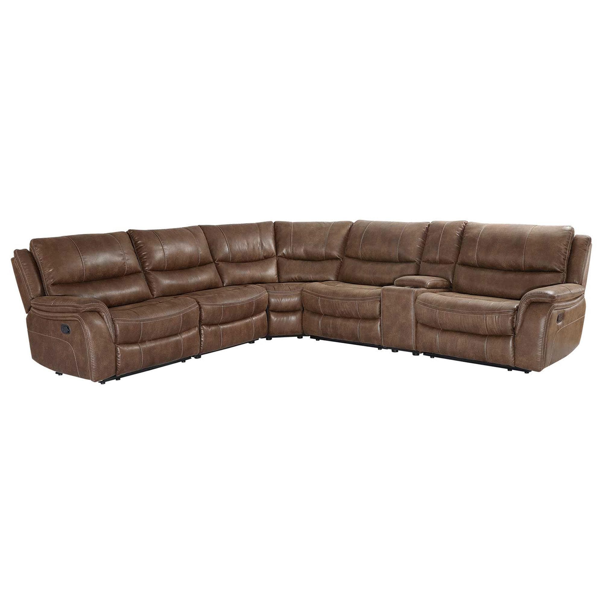Crystal City Lehi 6-Piece Manual Reclining Sectional in Brindle