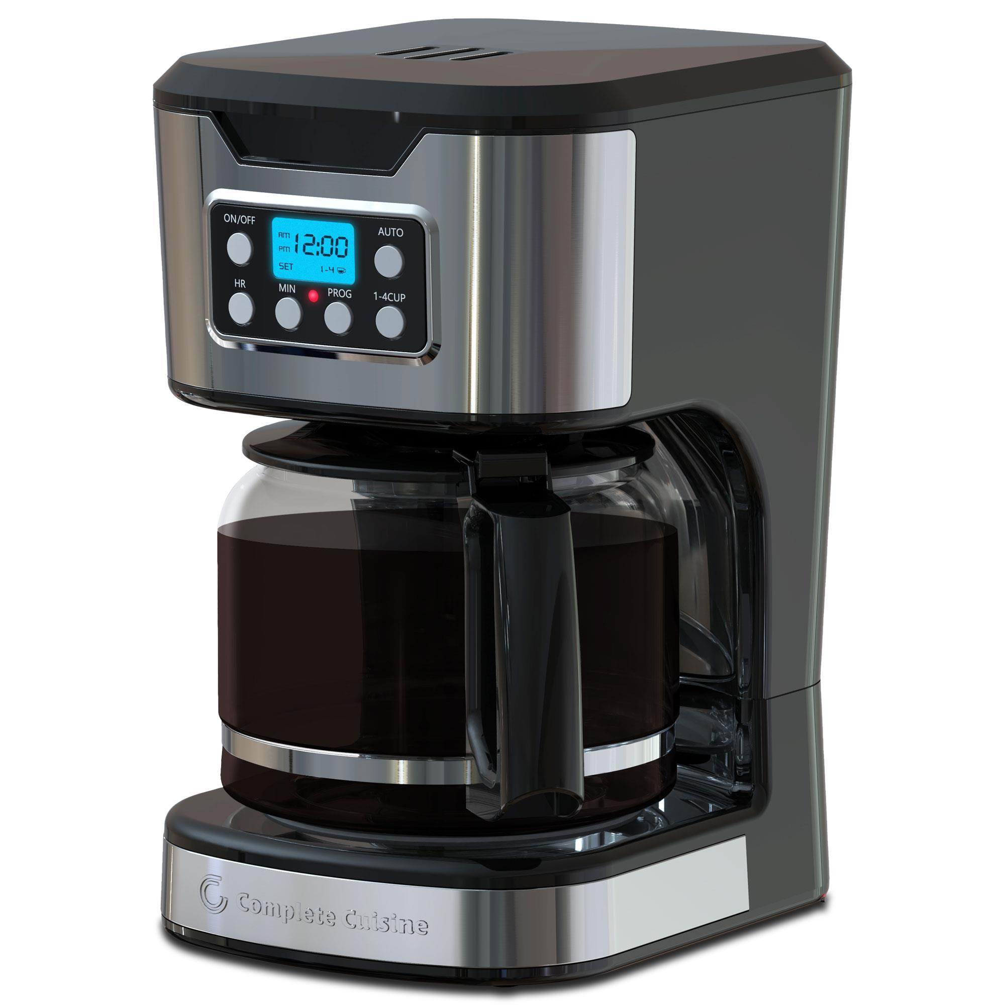 Complete Cuisine 12 Cup Programmable Coffee Maker in Black and ...