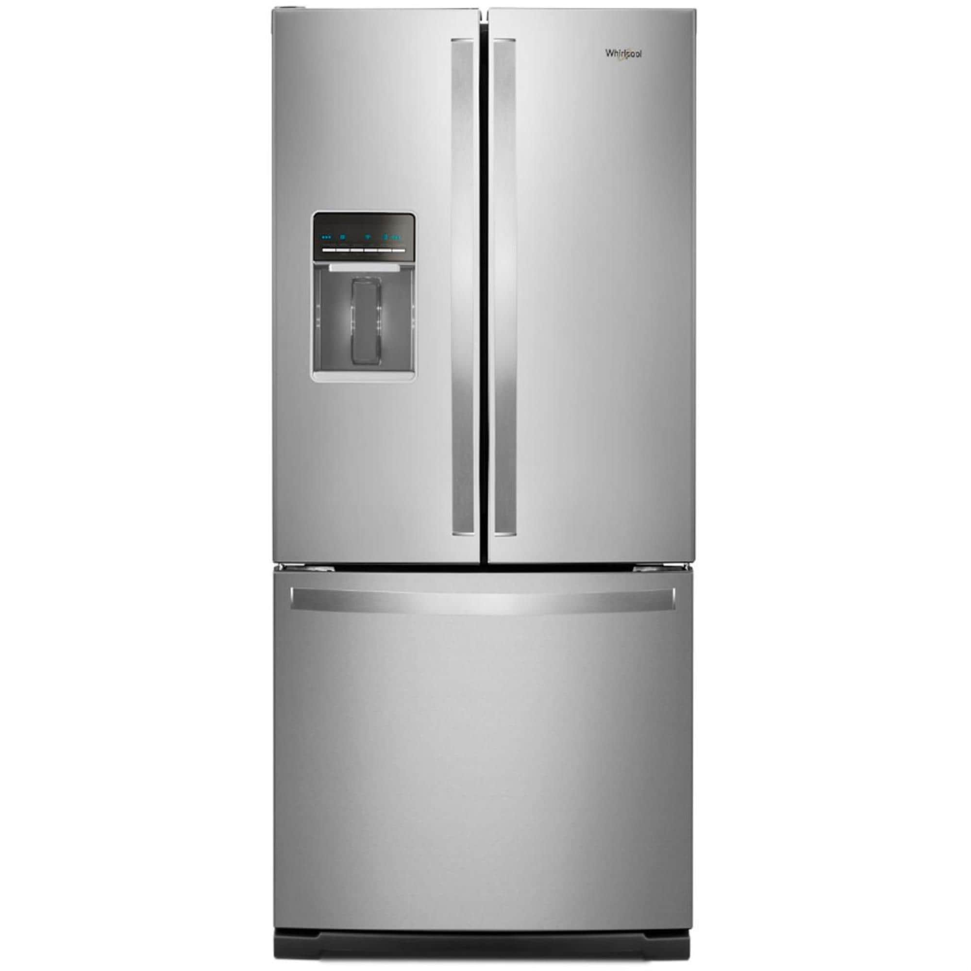 Whirlpool WRFA60SMHZ 30 Inch French Door Refrigerator with  Factory-Installed Icemaker, Spillproof Glass Shelves, Tuck Shelf,  Full-Width Pantry Drawer, Condiment Caddy, Humidity-Controlled Crispers,  Adjustable Gallon Door Bins, FreshFlow™ Produce