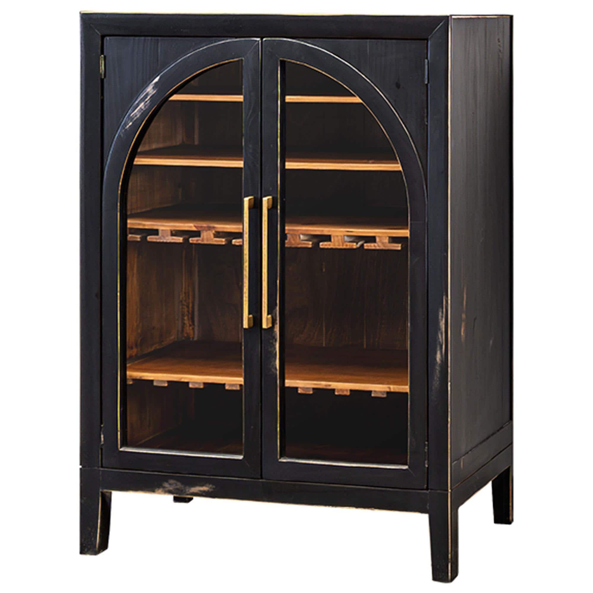 Rustic Root Frisco Bar Cabinets in Limousine Black and Warm Coffee