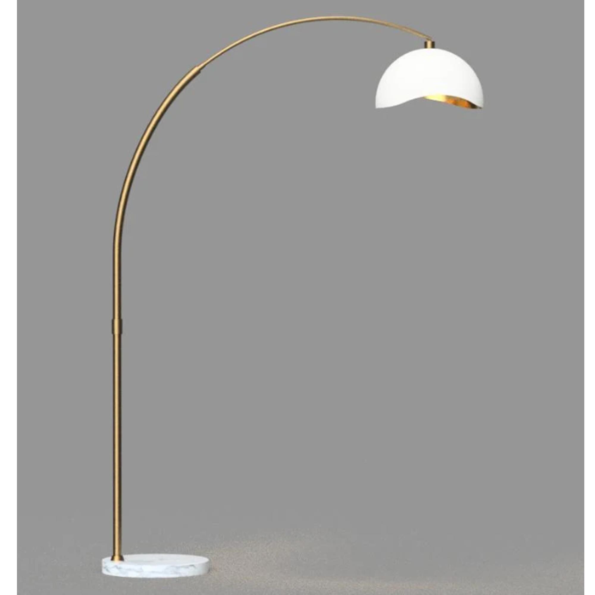 Nova Arc Lamp in Brass and White | NFM