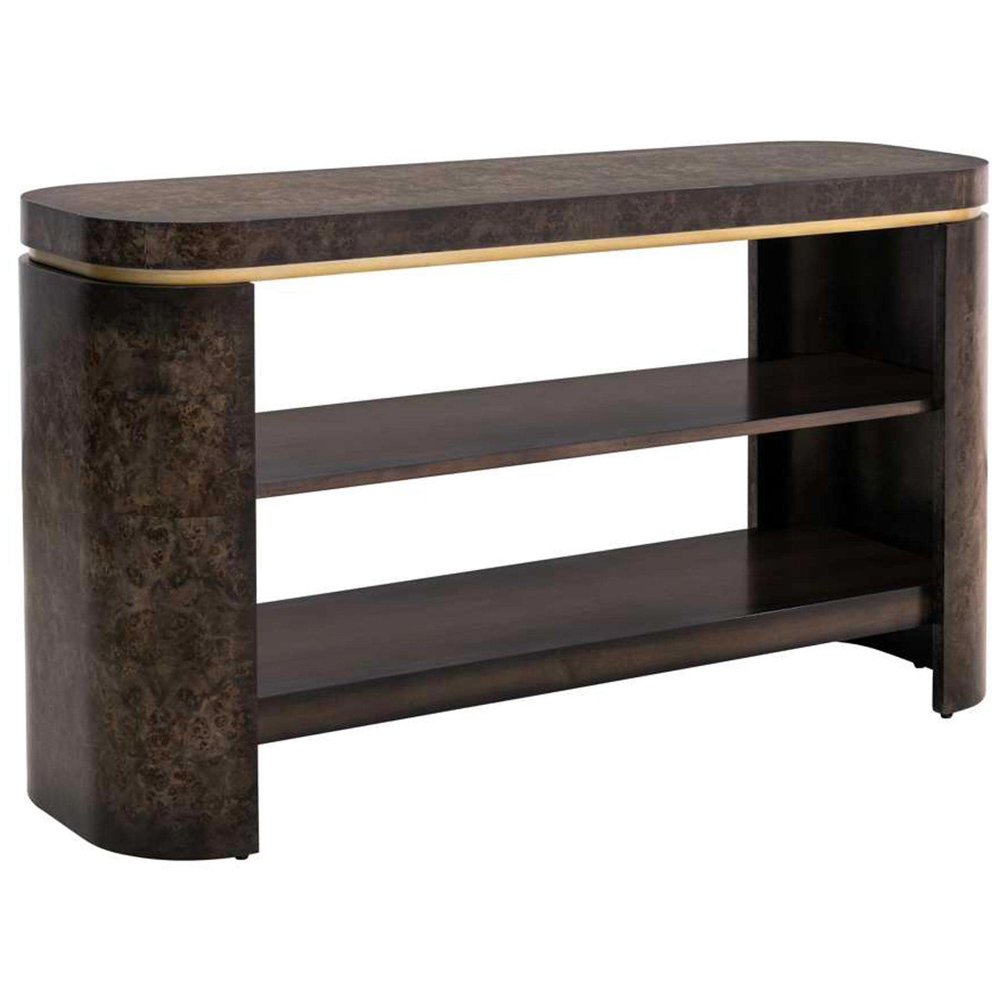 Bassett Mirror Company Langford Console Table in Rich Ebonized and Gold