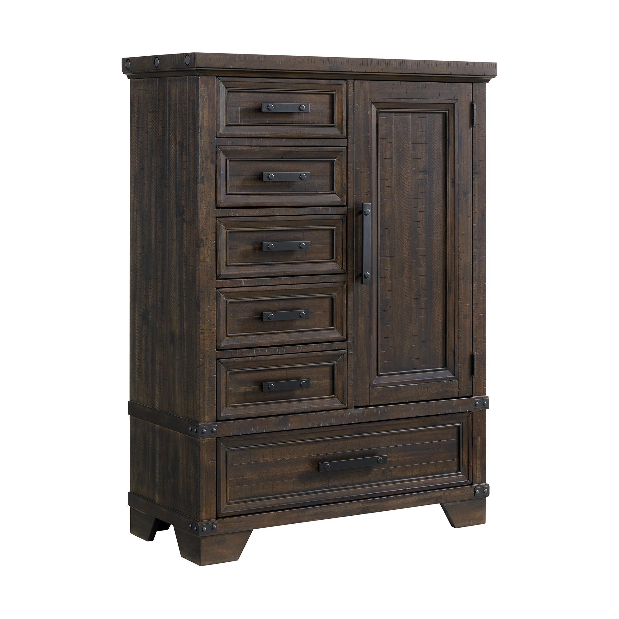 Mayberry Hill Colorado 6 Drawer Door Chest in Charcoal