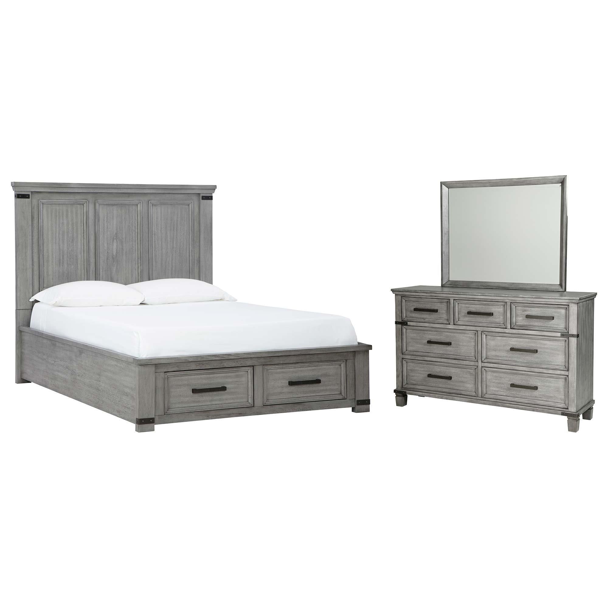 Ashley Russelyn 3 Piece Queen Bedroom Set in Gray