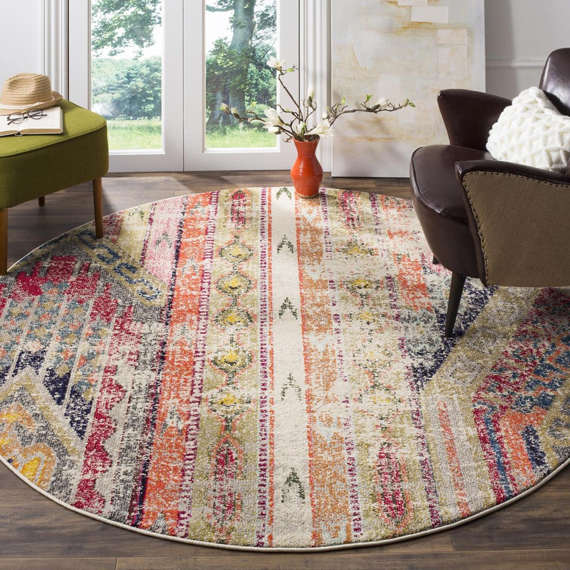 Boho Teppich „Monaco“ – Abstraktes Design Mit Used-Look | Strapazierfähig & Pflegeleicht | Für Wohnzimmer & Schlafzimmer