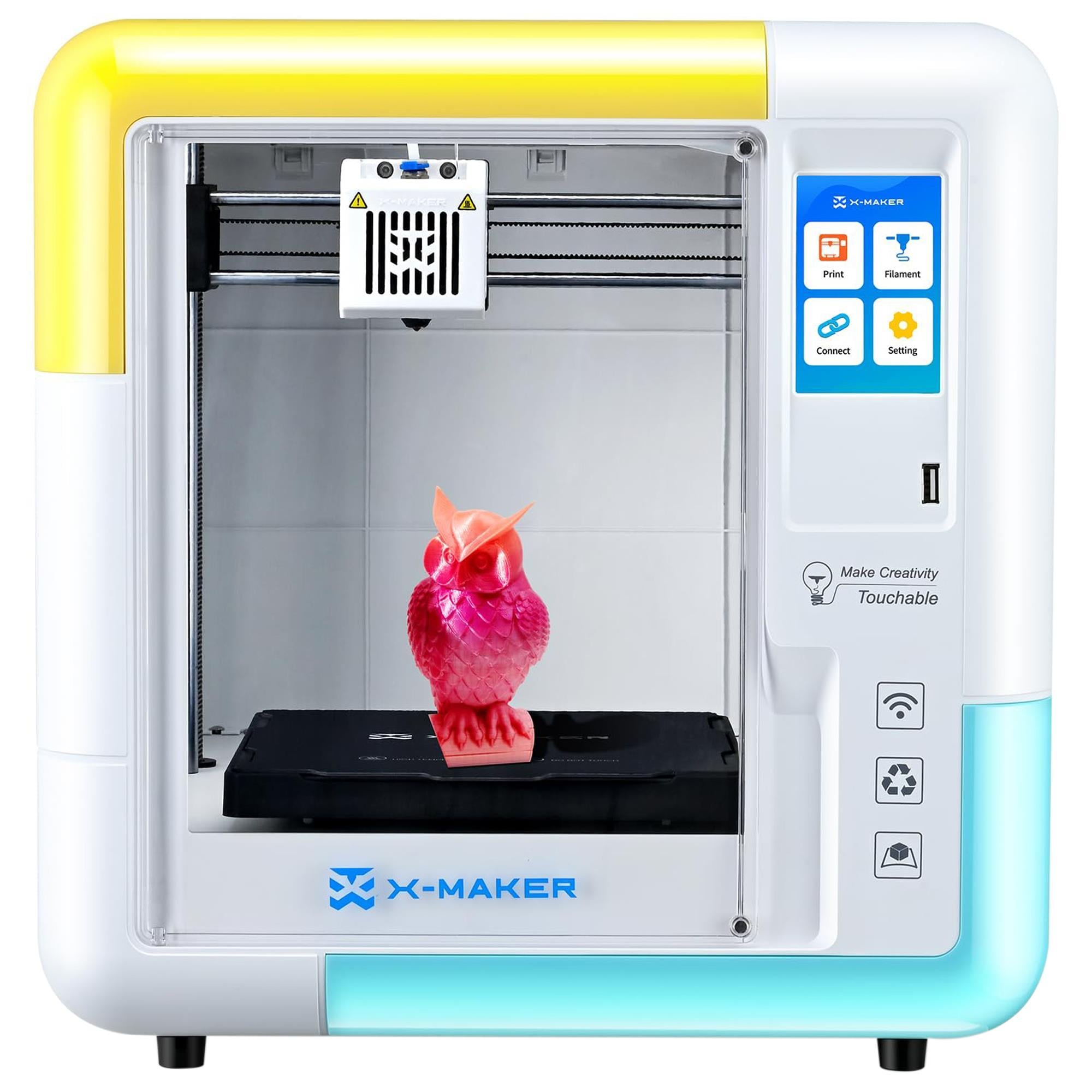 AOSEED X-Maker Kids 3D Standard Printer with 8 Filaments in White