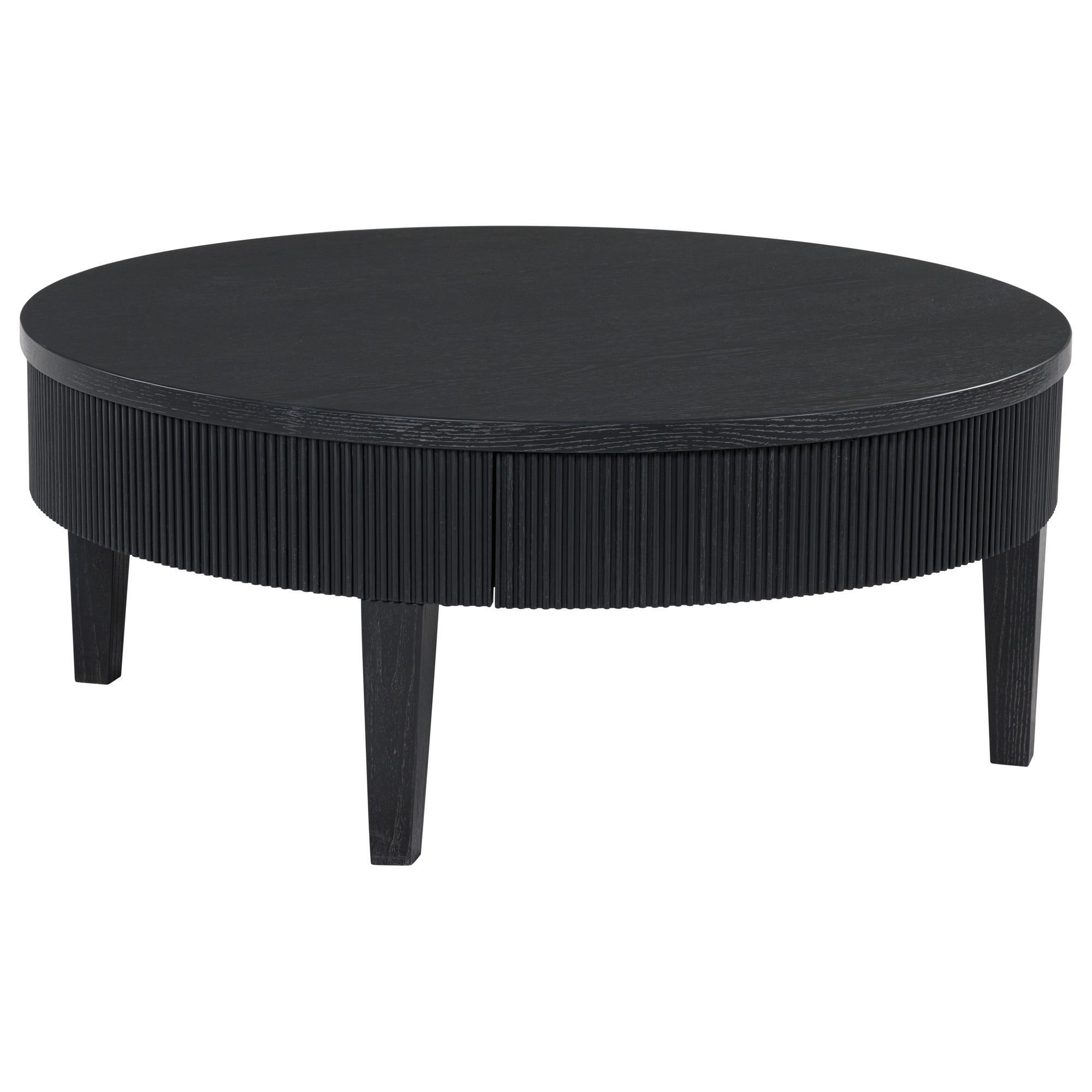 Ashley Marstream 2-Drawer Cocktail Table in Dark Charcoal Black