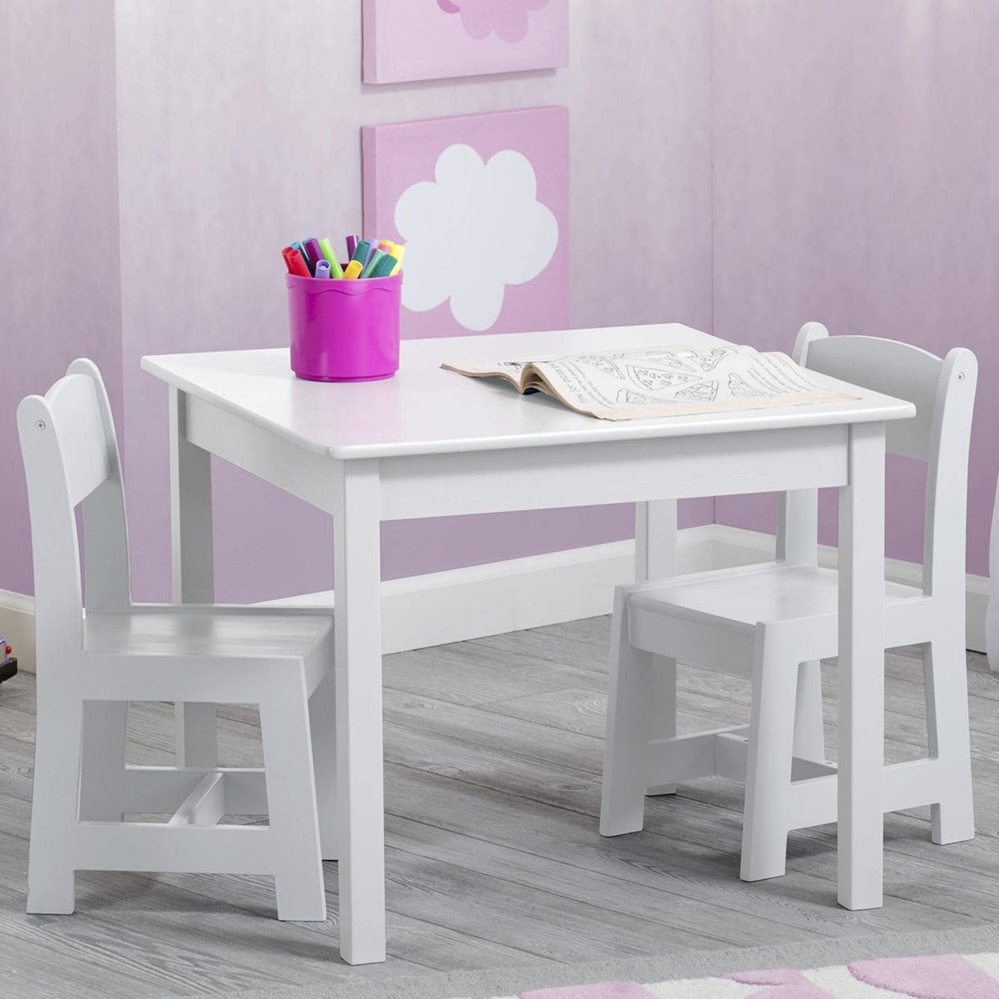 Delta Mysize Table and Chairs in Bianca White Nebraska Furniture Mart