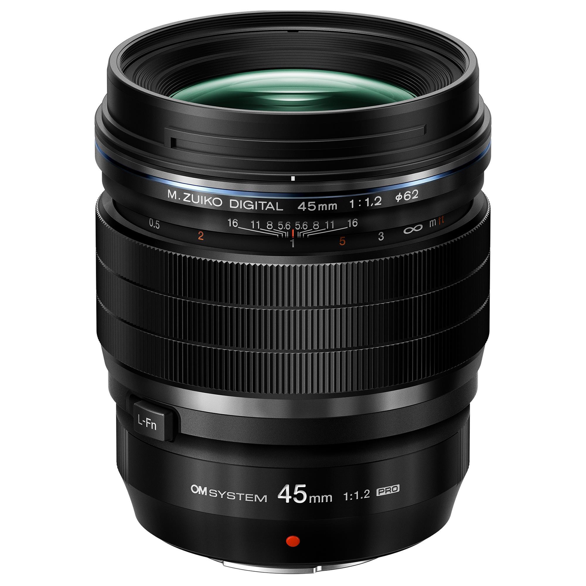 OM System M.Zuiko Digital ED 45mm f/1.2 Pro Lens in Black