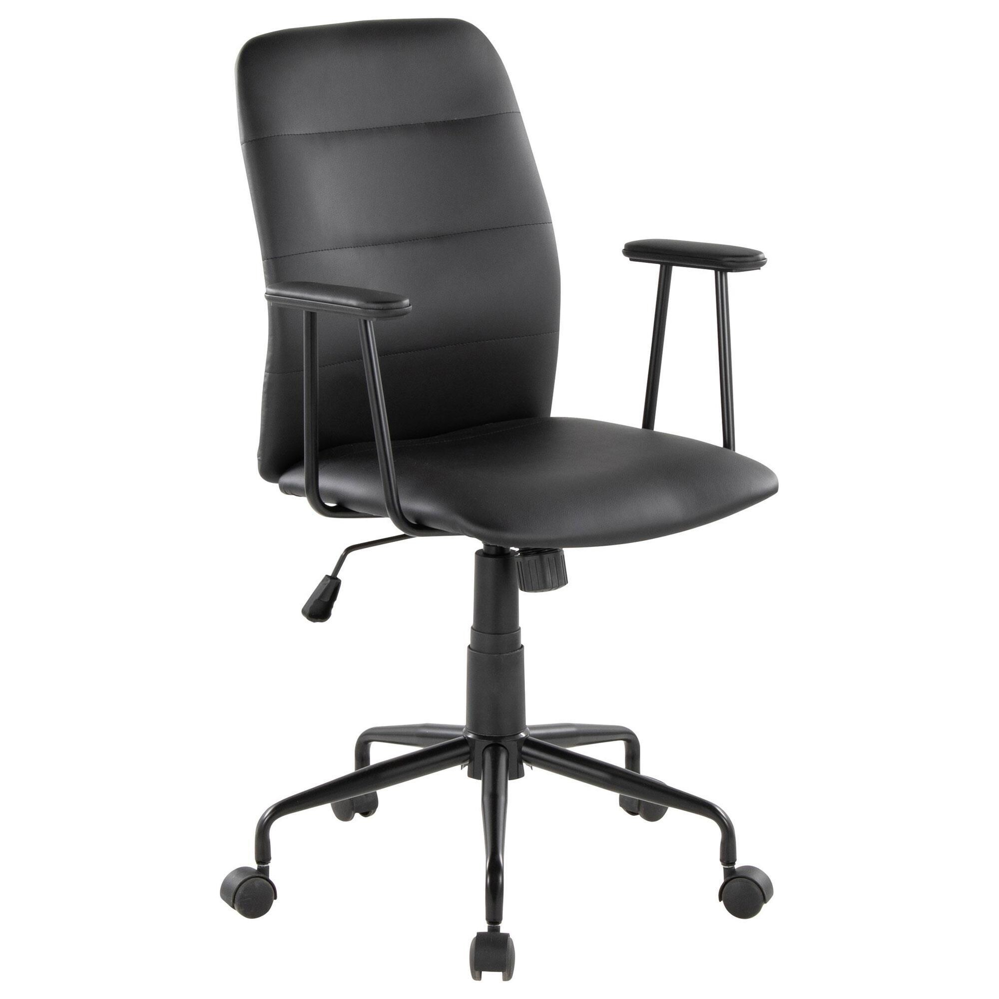 Lumisource Fredrick Office Chair with Espresso Cushion in Black