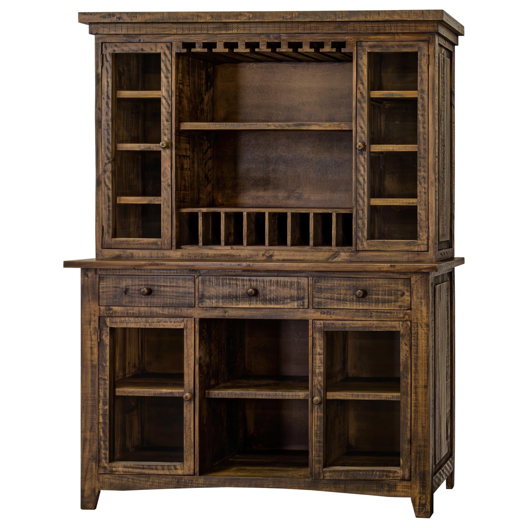 Rustic Root Rustic Root Premier Bar and Hutch in Saddle Brown