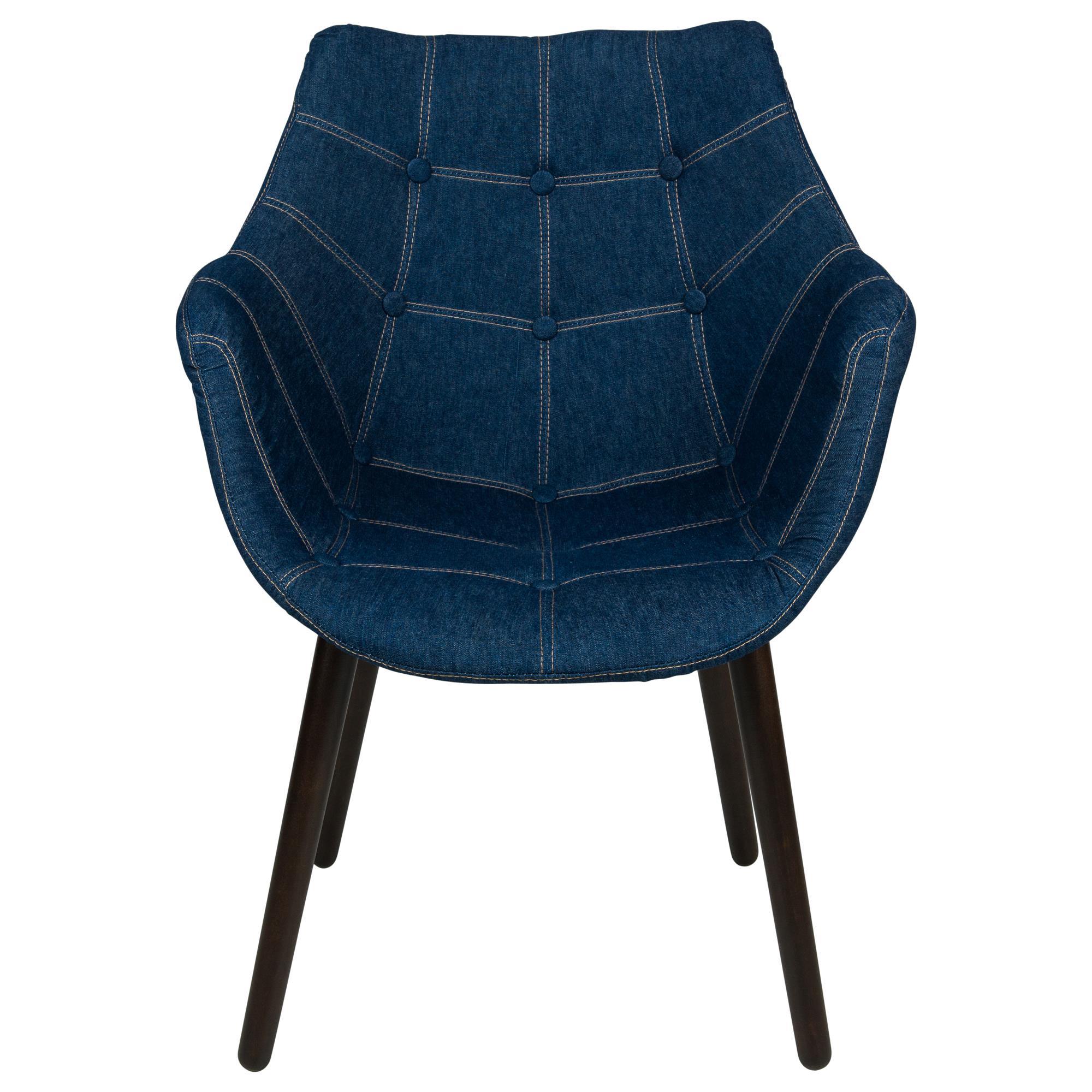 Leisuremod Milburn Accent Chair in Denim NFM