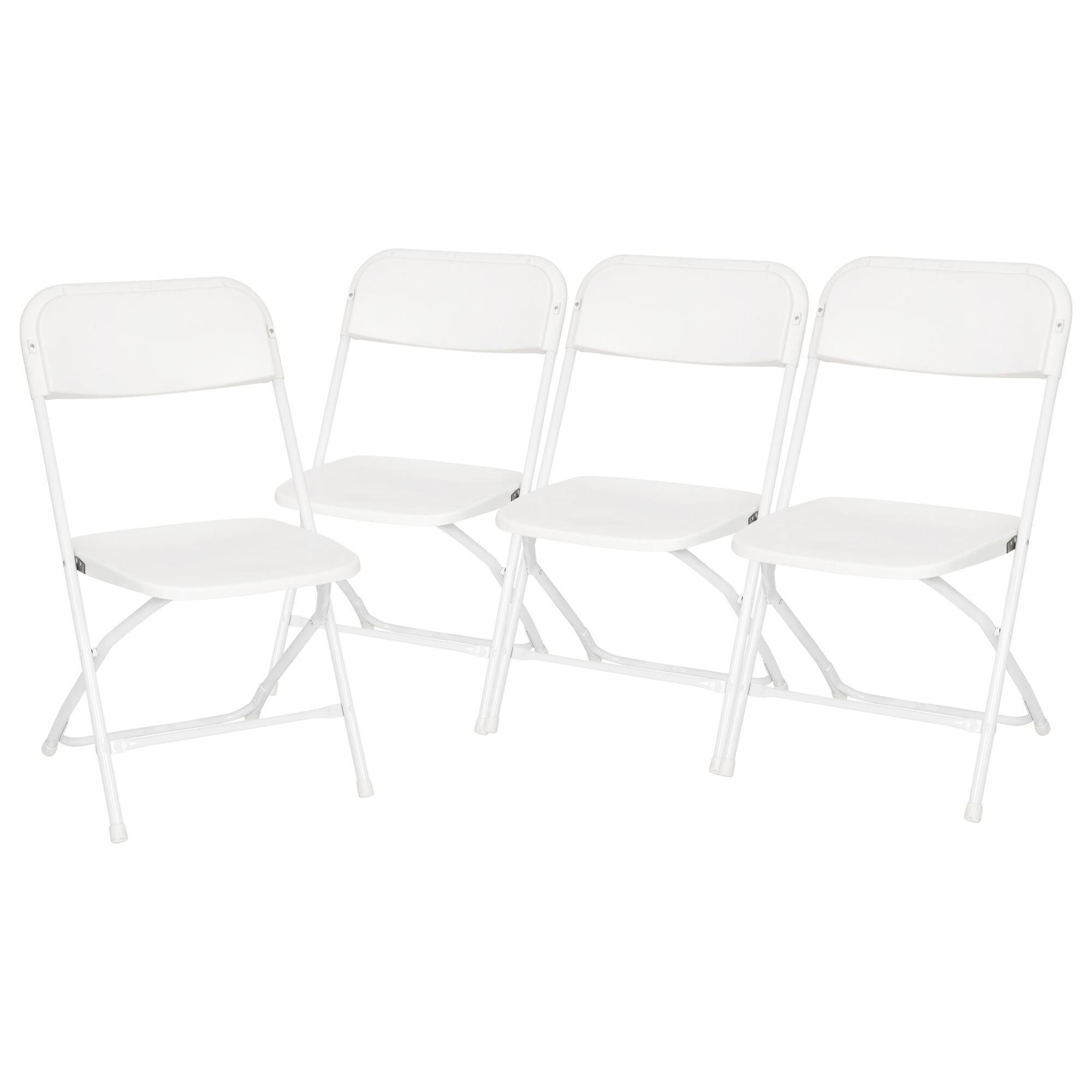 Flash Furniture Hercules Folding Chair in White (Set of 4) Nebraska