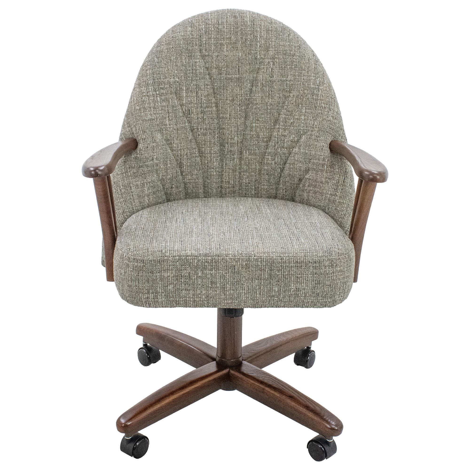 Northrow Dining Swivel Side Chair Bucket in Walnut Finish and