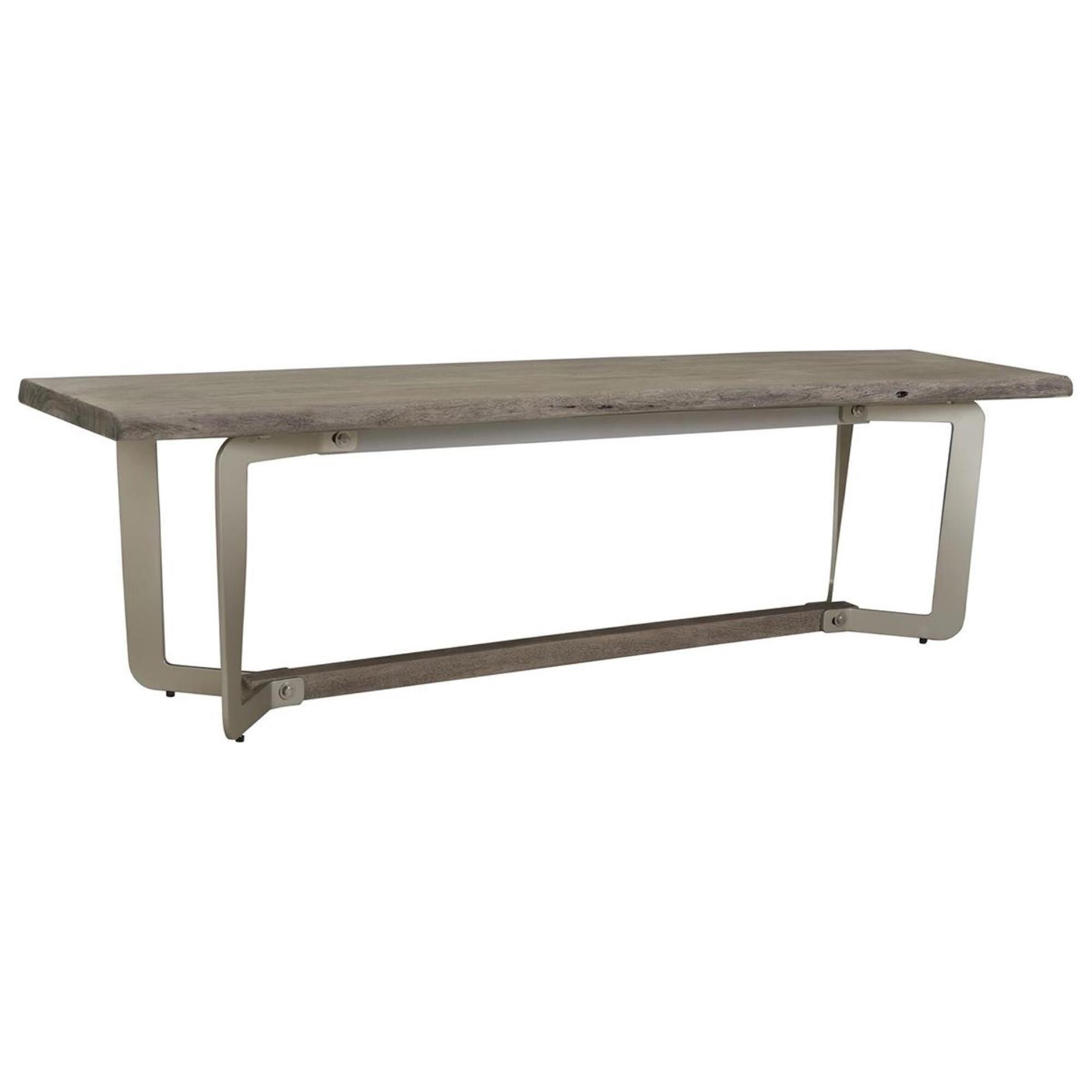 Shannon Hills Waverley Live Edge Bench in Sandblasted Gray Nebraska Furniture Mart