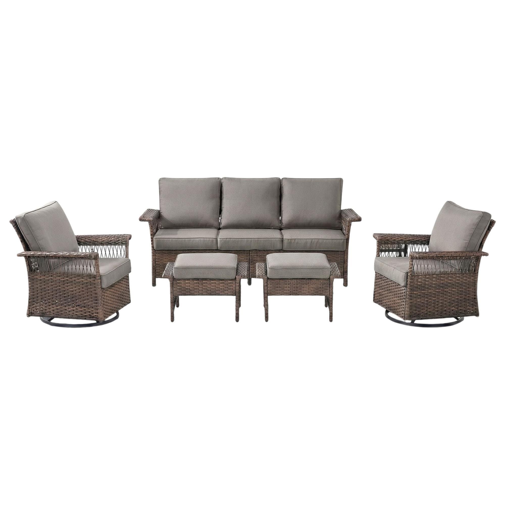 Sunwell Garden 5-Piece Patio Conversation Set in Gray