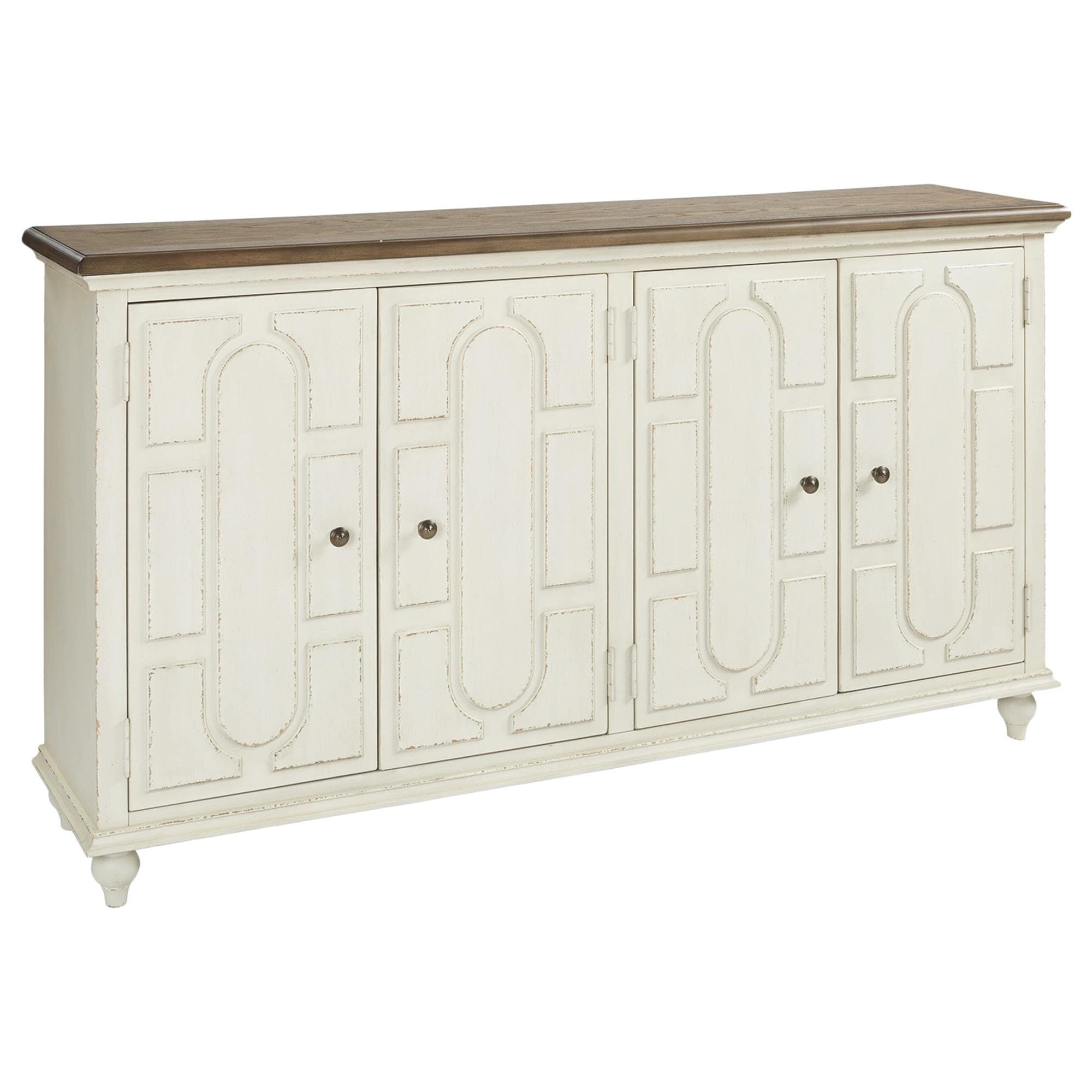 Deanford antique white discount accent cabinet