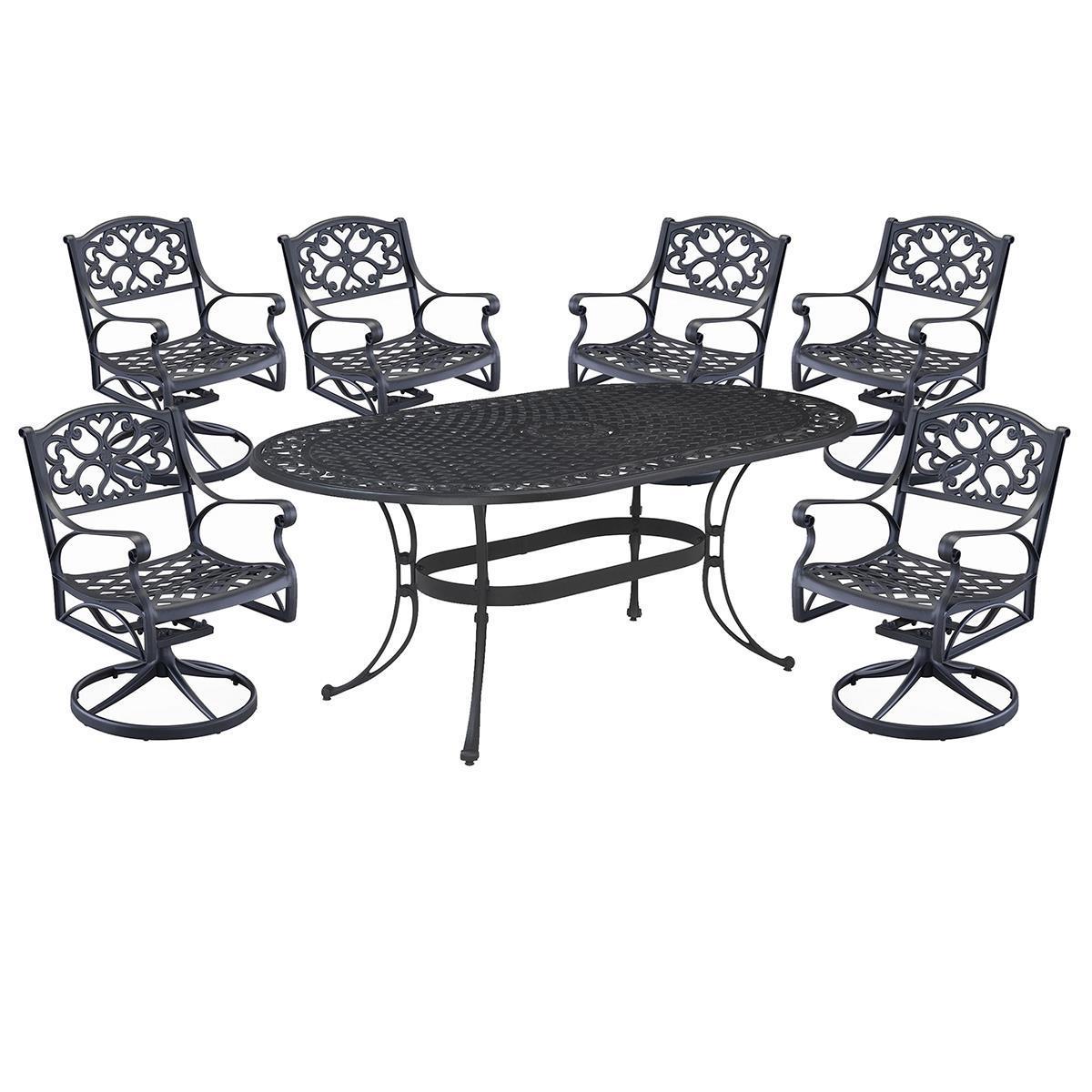 Homestyles Sanibel 7Piece Outdoor Swivel Dining Set without Cushions