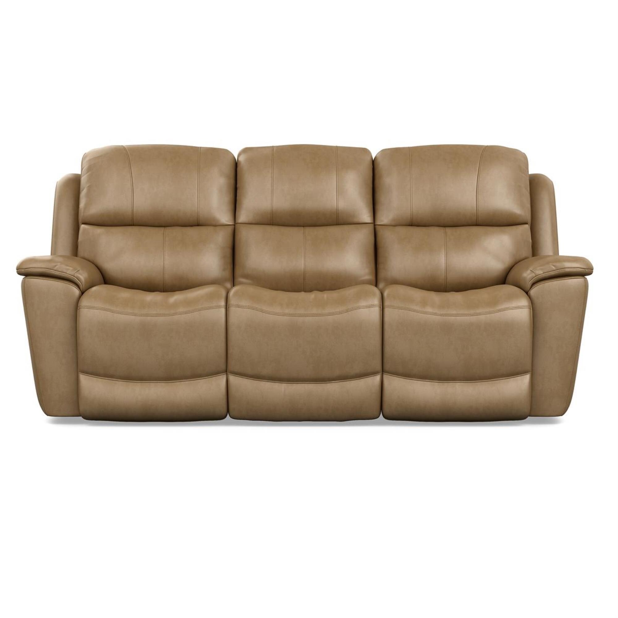 Flexsteel Cade Leather Power Reclining Sofa in Sand Nebraska