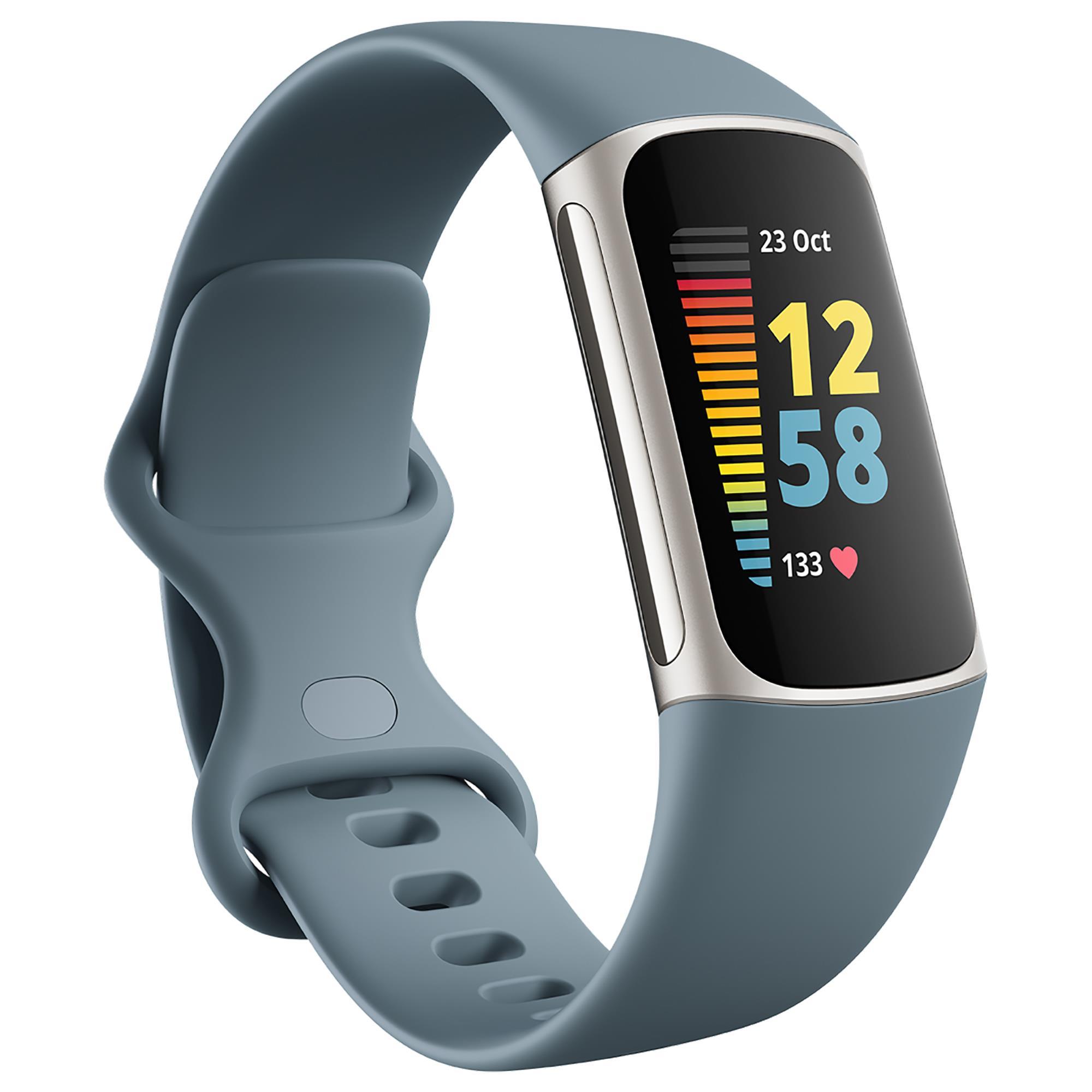 Fitbit Charge 5 Advanced Fitness Tracker in Steel Blue and Platinum 