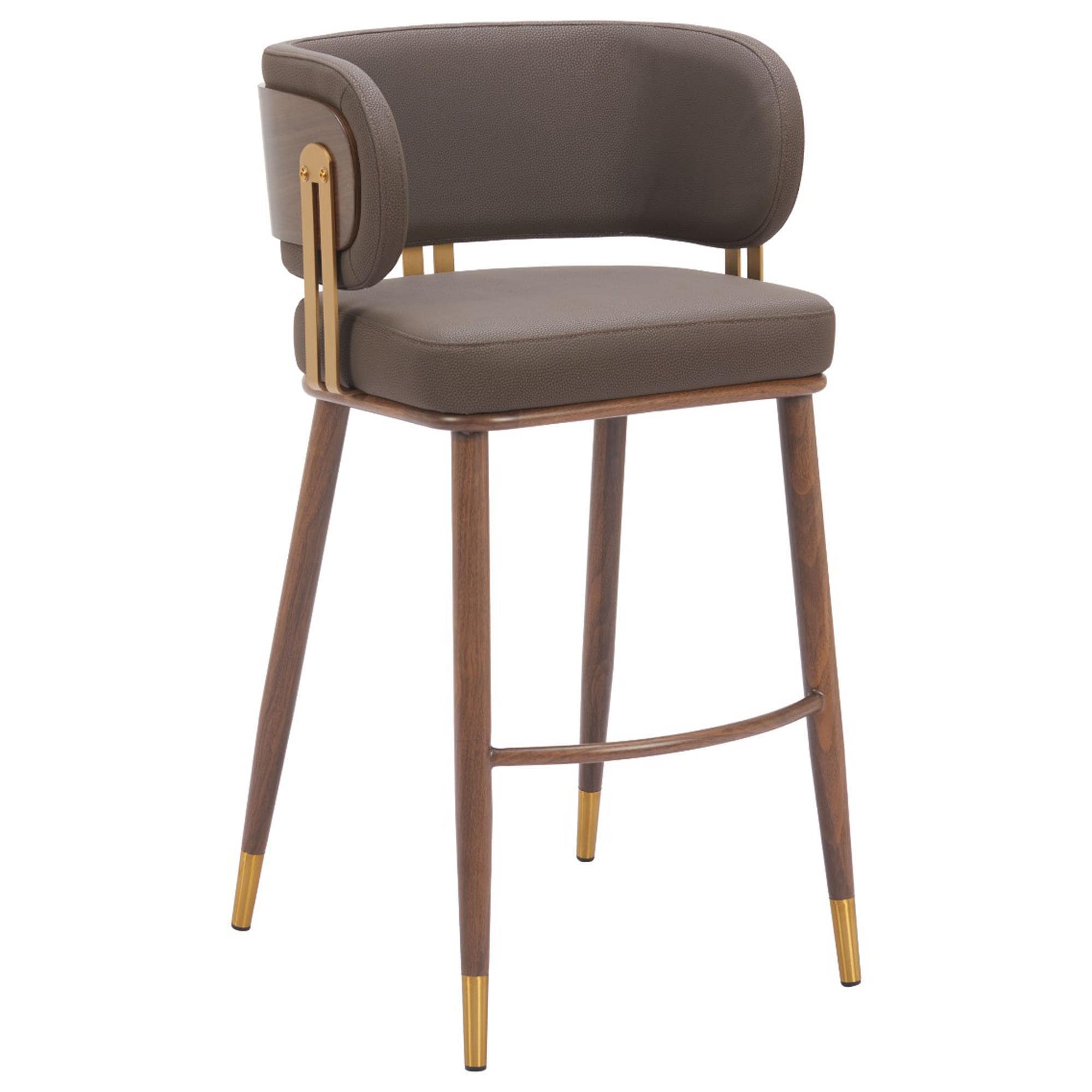 Zuo Modern Brew Barstool in Brown & Walnut