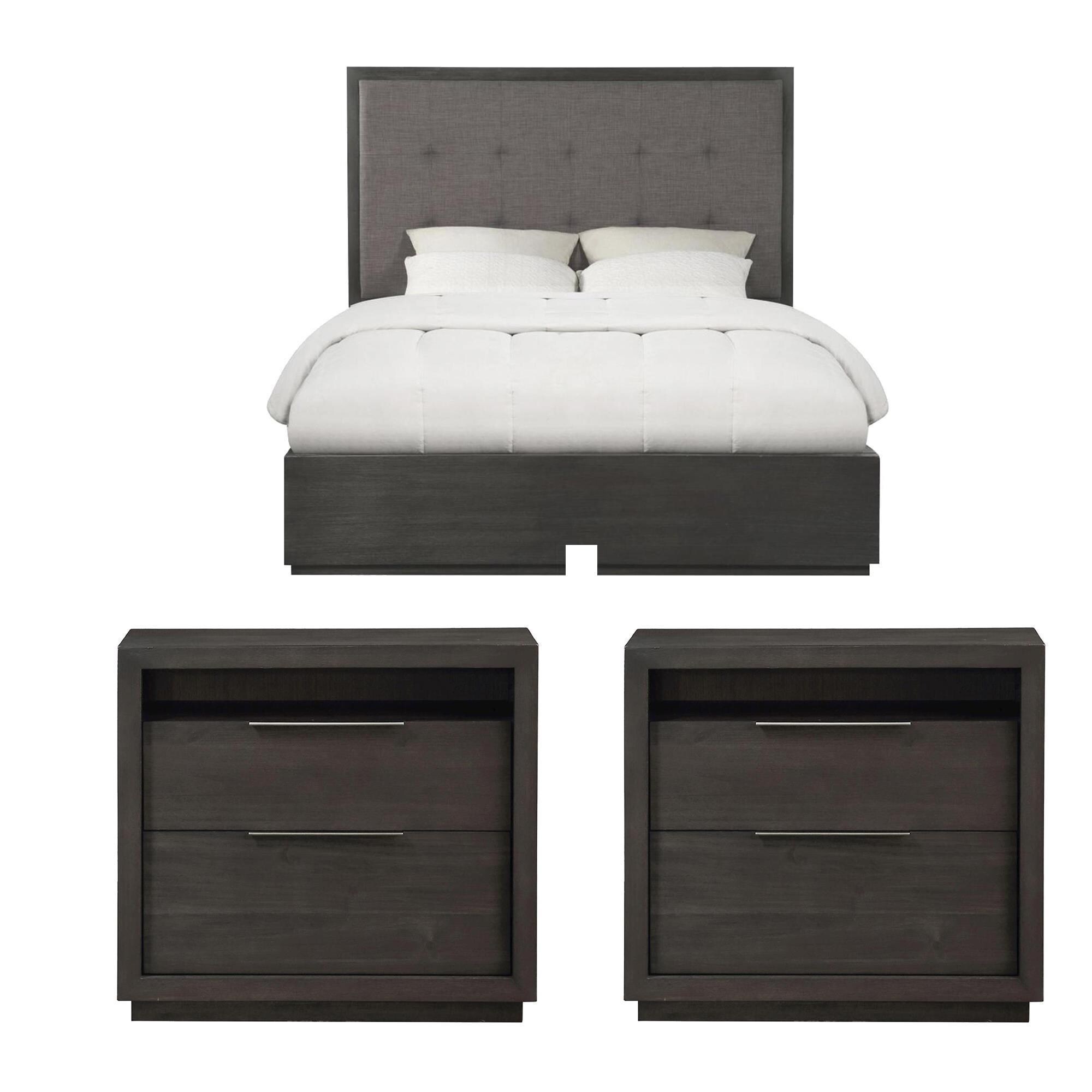 Urban Home Oxford 3Piece Queen Bedroom Set in Basalt Grey NFM