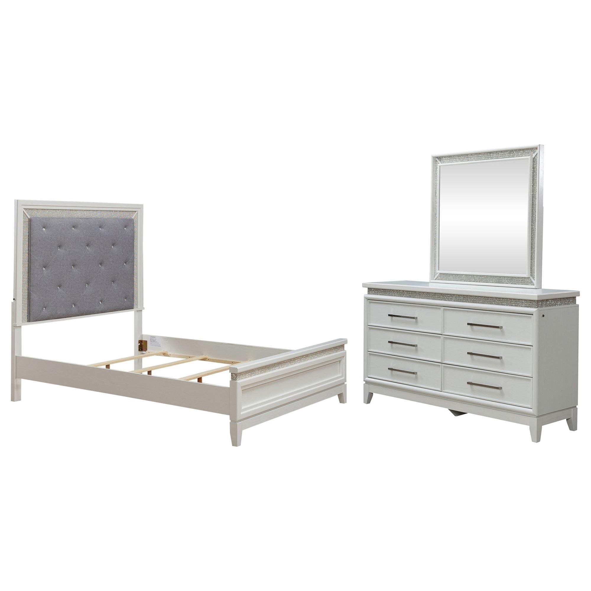 Belle Furnishings Reflections 4-Piece Queen Upholstered Bedroom