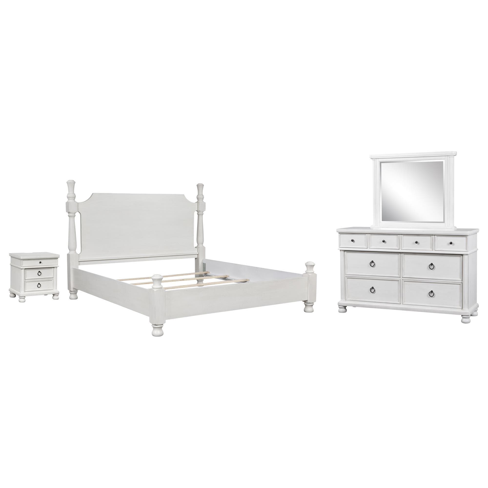 Rowlenstown King Poster Bed, Dresser and Mirror