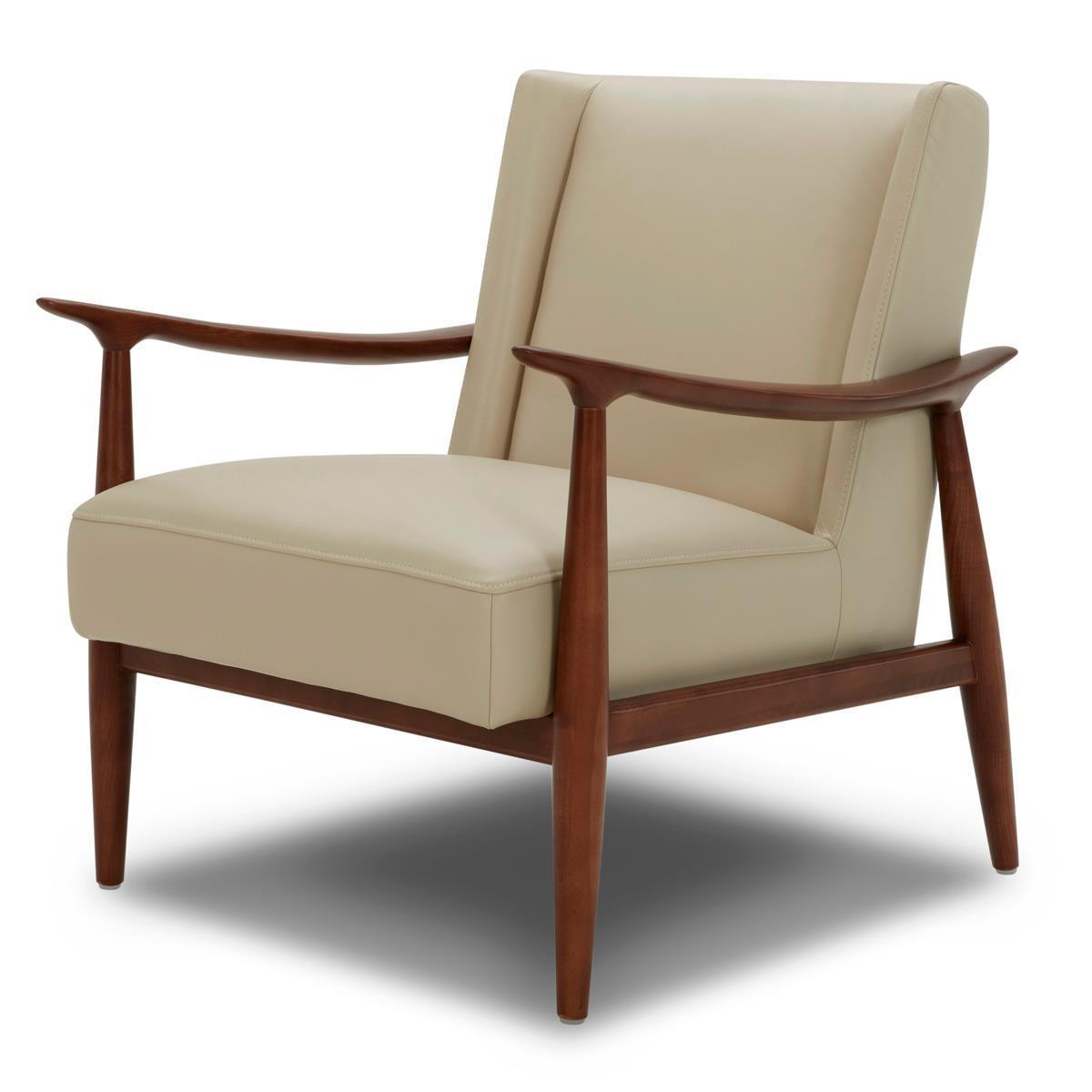 Interlochen Leather Accent Chair in Beige Brown Nebraska Furniture Mart