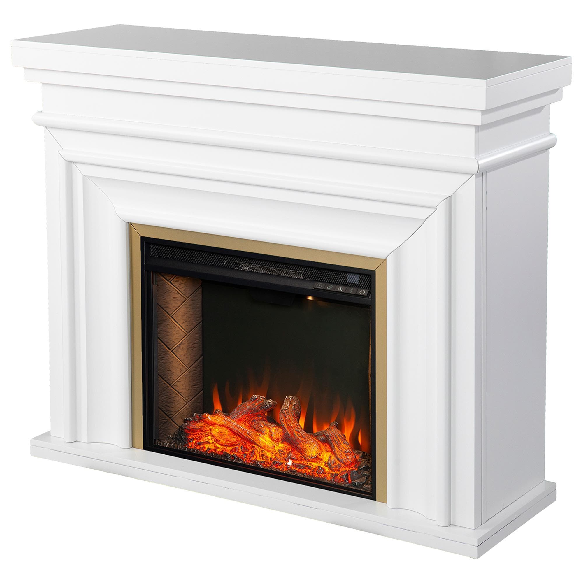 Southern Enterprises Bevonly Smart Electric Fireplace with Storage in